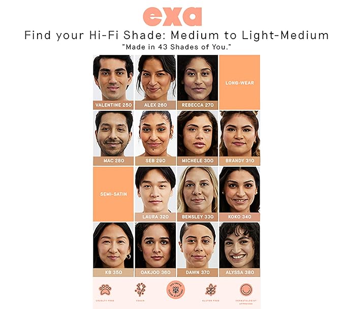 Exa Beauty - Natural High Fidelity Foundation | Clean, Vegan, Cruelty-Free Makeup (Hannah 490)