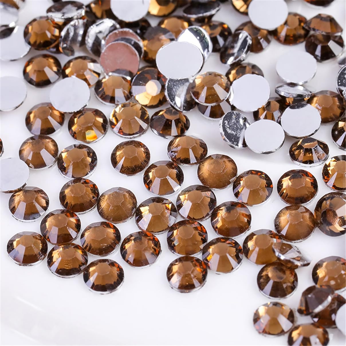 3000 Pieces SS12 3mm Flatback Rhinestones Clear Glass Round Gems Crystals for Nail Art DIY Crafts Clothes Shoes Bags （Dark Coffee）