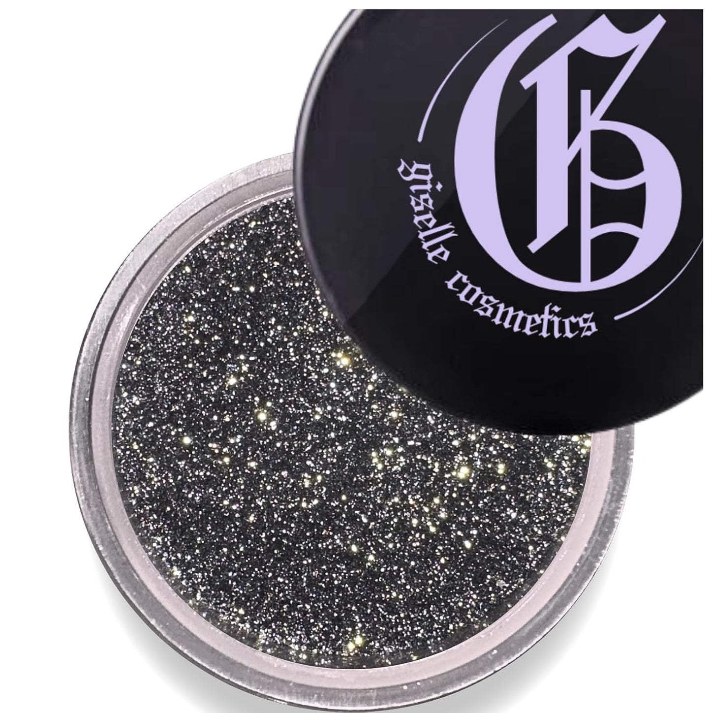Diamond Coal Eye Shadow - Organic Mineral Loose Glitter Powder - Non-Toxic, Talc-Free Shimmer Eye Shadow Palette Makeup - Black & Silver Duochrome Pigment for Sparkly Eye Makeup