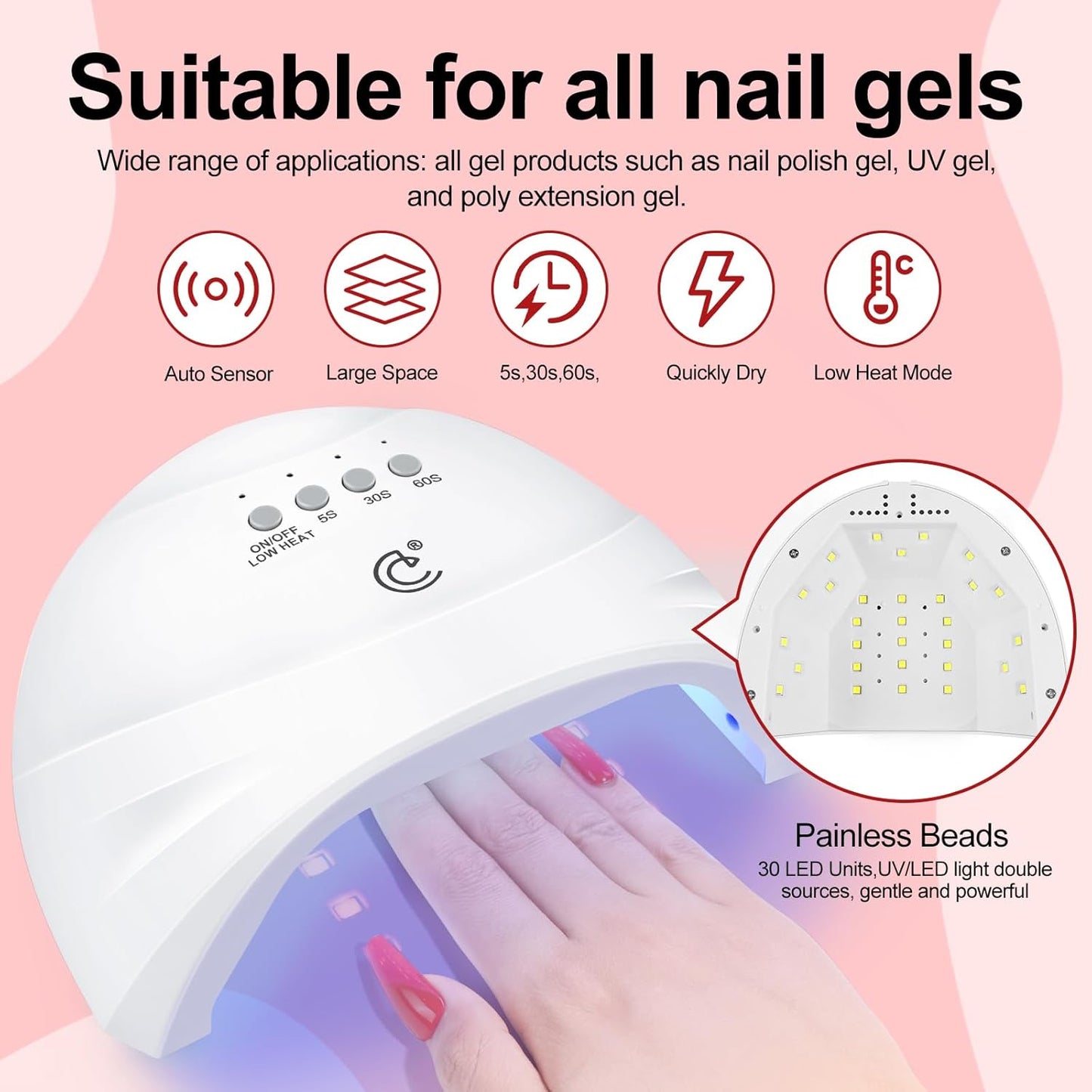 COSCELIA 57pcs Gel Nail Polish Kit with U V light Starter Kit 40 Colors Fall Gel Polish Set 5pcs Top and Base Coat Glossy Matte Glitter Beautiful Nail Stickers Gel Manicure Kit DIY Gifts for Women