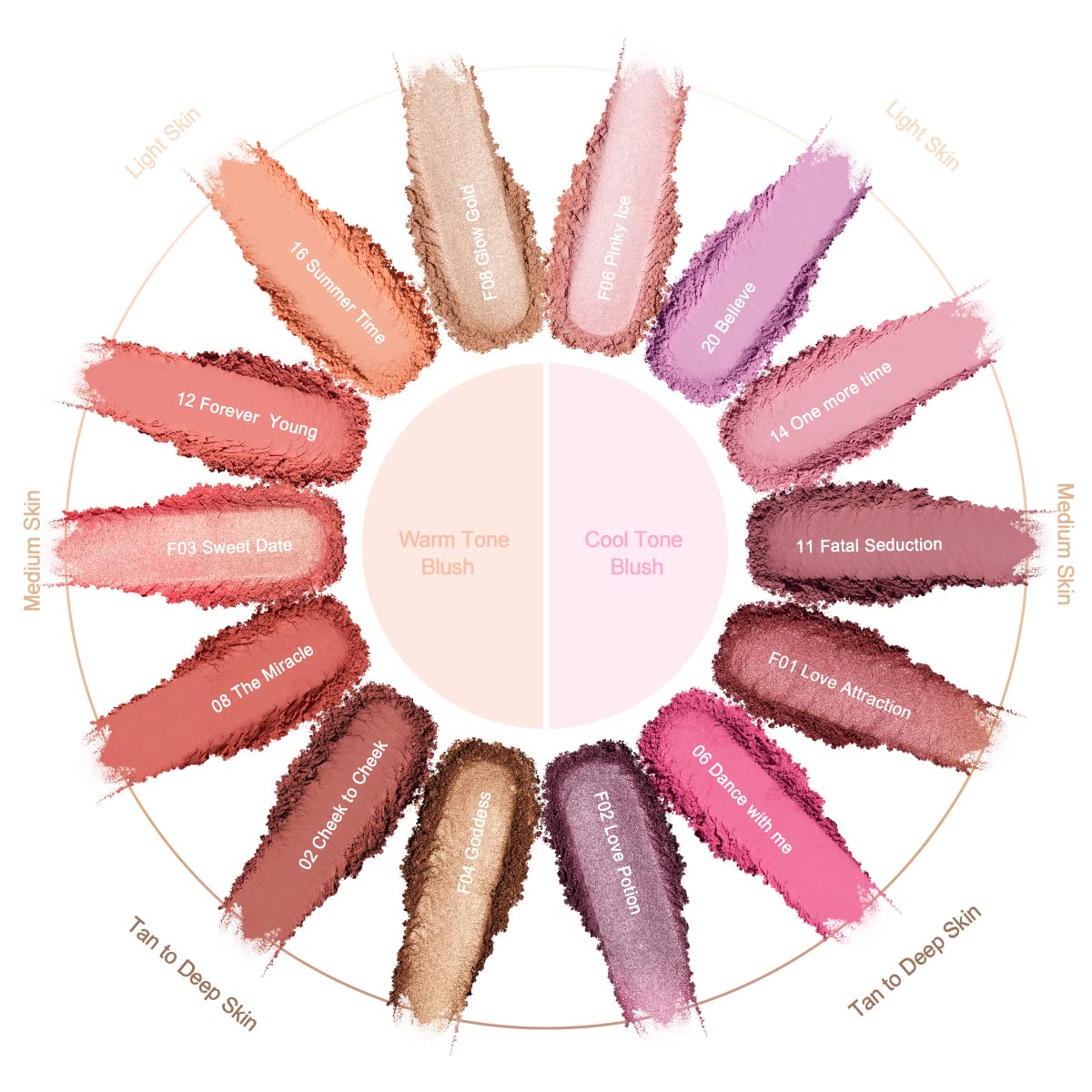 Oulac Blush Bronze Shimmer Powder 2 in 1|Creamy Texture Powdery Blush|Tanning Color Finish| High Pigmented&Buildable/Blendable | Vegan & Cruelty-Free| 4.8g F04 Goddess