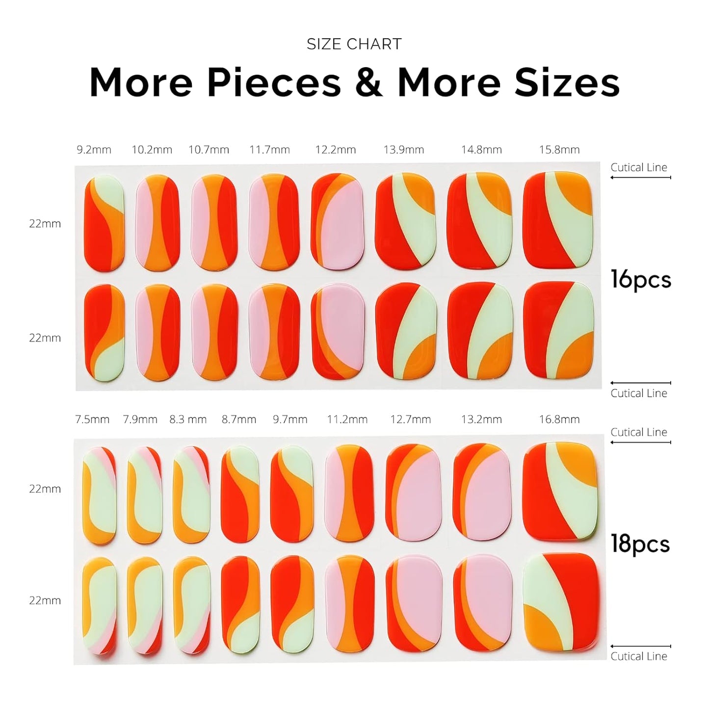 NAILOG Semi Cured Gel Nail Strips, 34 pcs Salon-Quality Gel Nail Stickers, Long Lasting Nail Wraps for Women with Soft Gel Finish | Lollipop