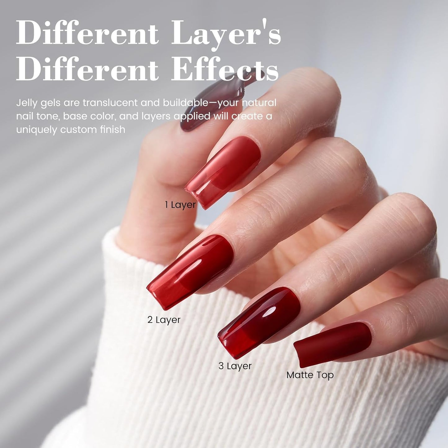 TPO and HEMA Free Jelly Burgundy Gel Nail Polish - 18 ML Dark Jelly Wine Red Gel Polish for Halloween Christmas, Long Lasting Translucent Color Soak Off Gel for Nail Art Salon & Home DIY Manicure