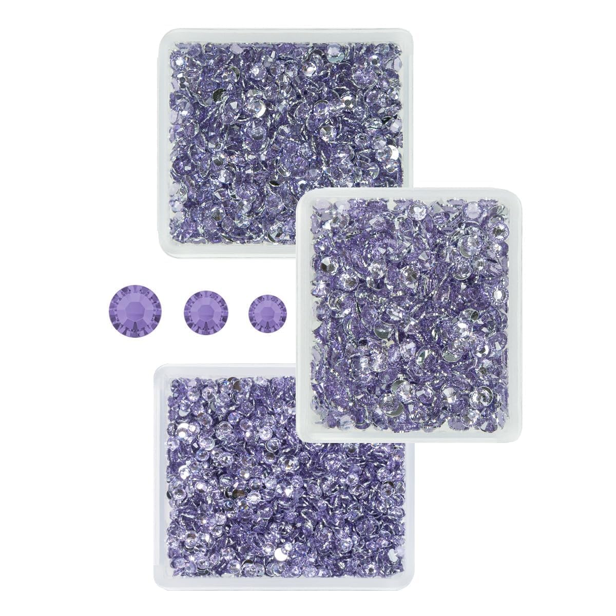 Light Purple Crystal Resin Rhinestones for Crafting Flatback Stones 3mm 4mm 5mm No-Hotfix Diamonds Crystals Gems Charms for Nails Face Eyes Makeup Body Tumblers Bottles DIY Crafts Clothes Shoes