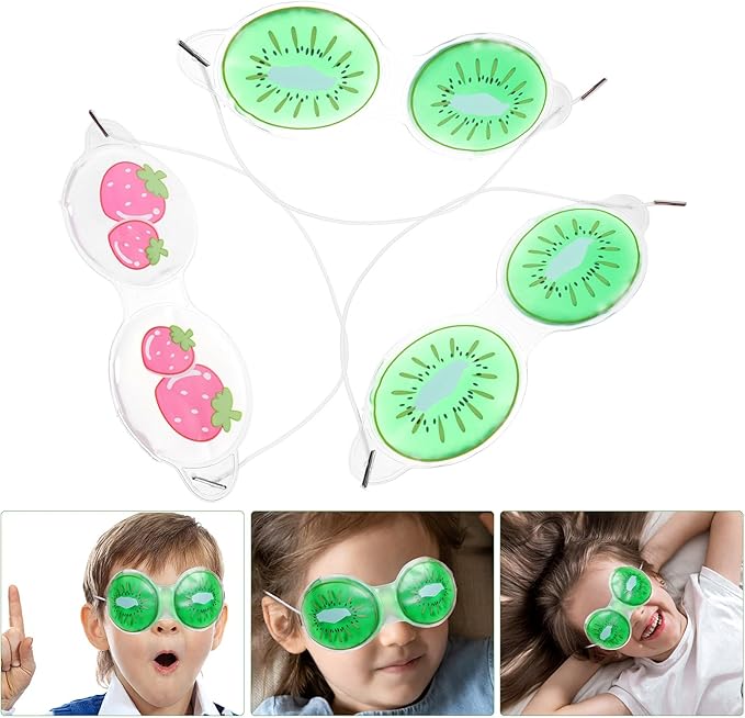 Beavorty 3pcs Sleep mask Eye mask Sleeping mask face mask Cucumbers Gel ice Cooling mask Cooling Eye Pads Eye Cooling mask Kids Cooling Masks Eye Patch Child Cold PVC