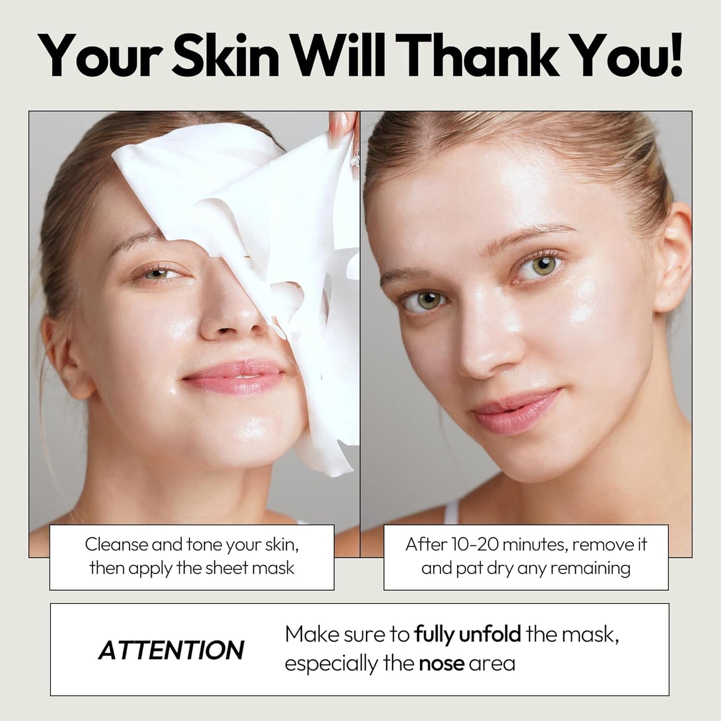 LAPCOS Milk Sheet Mask, Moisturizing Daily Face Mask to Replenish and Restore Dry Skin, Korean Beauty Favorite, 5-Pack