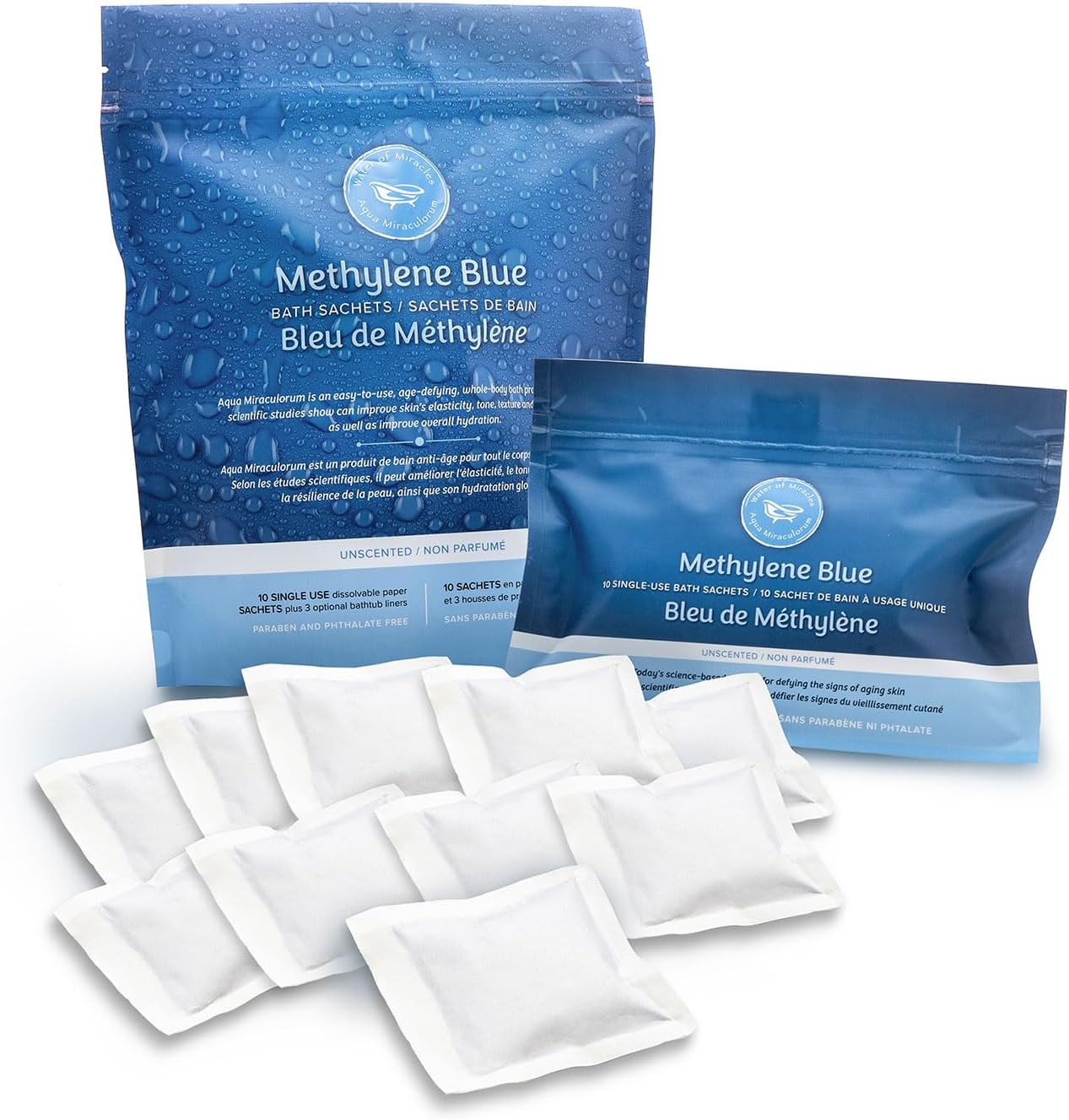 Methylene Blue Bath Soak | Age Defying Serum for Aging and Fragile Skin | Supplement for Defying The Signs of Aging Fragile Skin | USP Pharmaceutical Grade | 10 Dissolvable Sachets