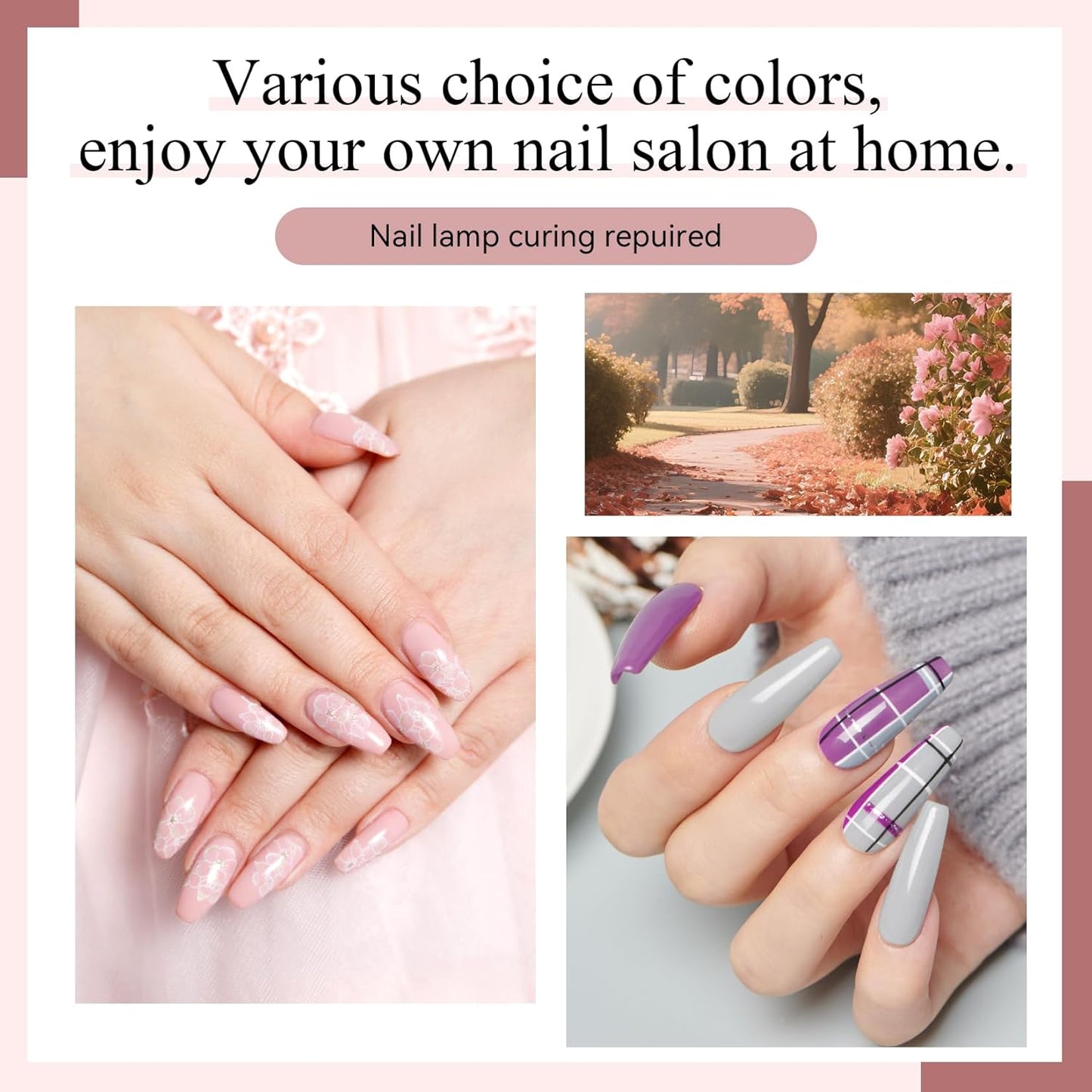 phoenixy Gel Nail Polish 25+5 PCS Gel Nail Polish Kit with Base Coat Glossy Matte Gold Glitter and Silver Glitter Top Coat Pink Red Green Starter Gift for Women