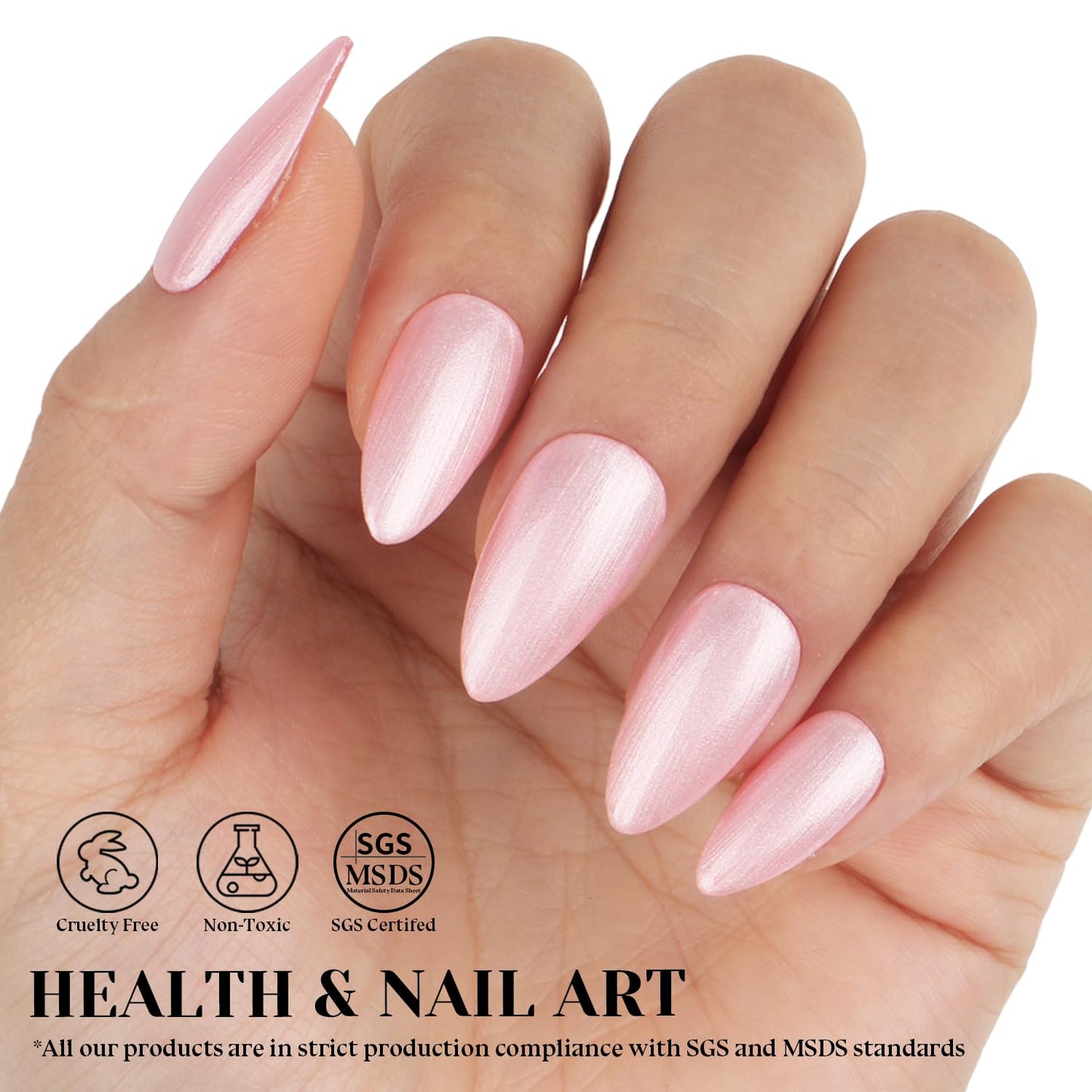 Light Pink Pearl Gel Nail Polish - 0.51 fl oz Pearl Peach Pink Shimmer Gel Polish for Manicure Salon or DIY Nail Art At Home - GP0028