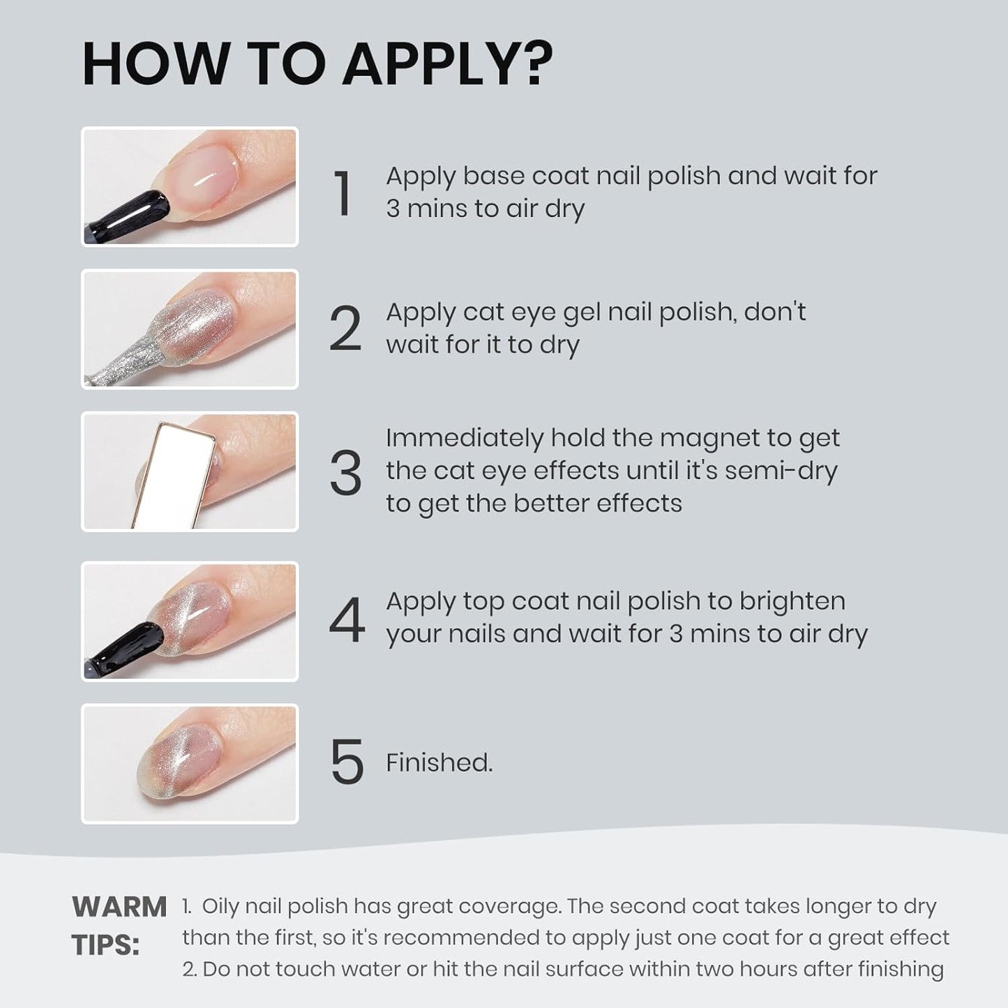 Silver Cat Eye Nail Polish Non Gel Quick Dry Glitter Magntic Nail Polish Cats Eye Toe Fingernail Air Drying Fast Lacquer Manicure Gift For Women Girls 16ml, 0.54fl oz