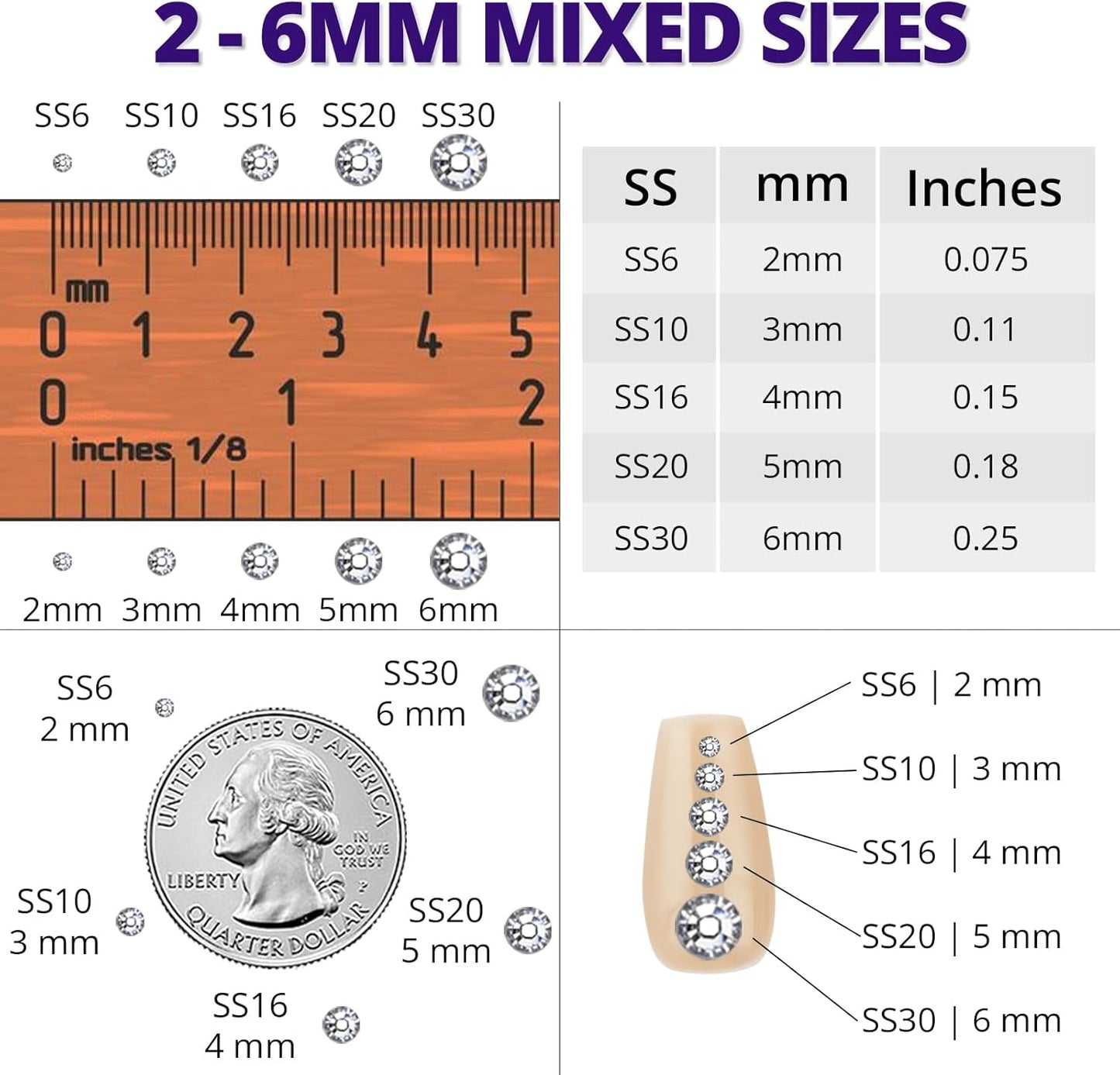 30000Pcs Resin Rhinestones for Crafting Bedazzling, Purple Flatback Gems Crystal for Crafts Clothing Clothes Shoes Fabric Tumbler Tshirt, Flat Back Jewels Bulk Multisized with b7000 Glue