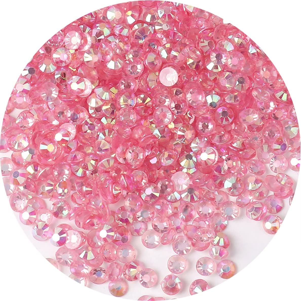 4500 Pcs SS6 2mm AB Flatback Rhinestones for Nails Art Crafts Transparent Glitter Round Gems Crystals DIY Clothes Shoes(Clear Light Pink AB)