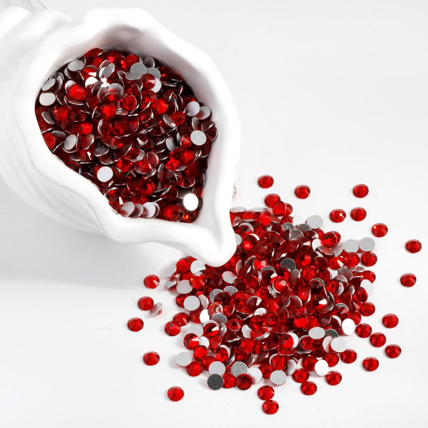 400PCS SS30 Flatback Rhinestones | 12-Facet Diamond-Cut Glass Gems for Nail Art, Clothing, DIY Crafts |Glue-On Decoration Stones with Silver Backing(Siam)