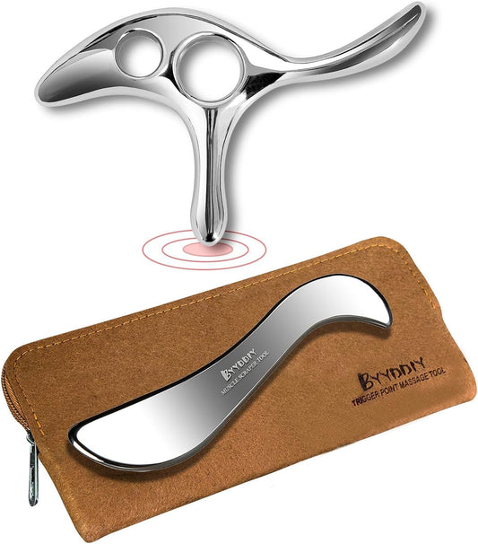 BYYDDIY Gua Sha Trigger Point Massage Tool & Muscle Scraper Tool -Thumb Protector,Deep Tissue Massage,Scraping Massage Tools (Ts)