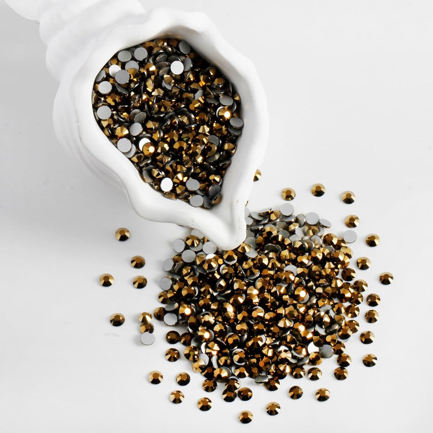 3000 PCS SS8 Flatback Rhinestones,12-Facet Diamond-Cut Glass Gems for Nail Art,Clothing,DIY Crafts,Glue-On Decoration Stones with Silver Backing,Aurum