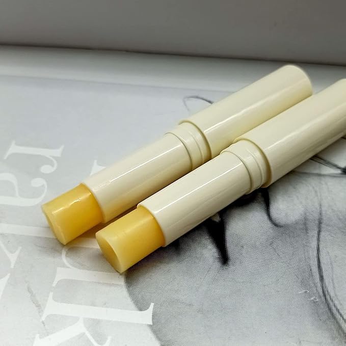 2PC Lip Balm Fade Dark Pigment Whitening Moisturizing Lip Hyaluronic Acid Exfoliating Dead Skin Lightening Lip Care (Yellow)