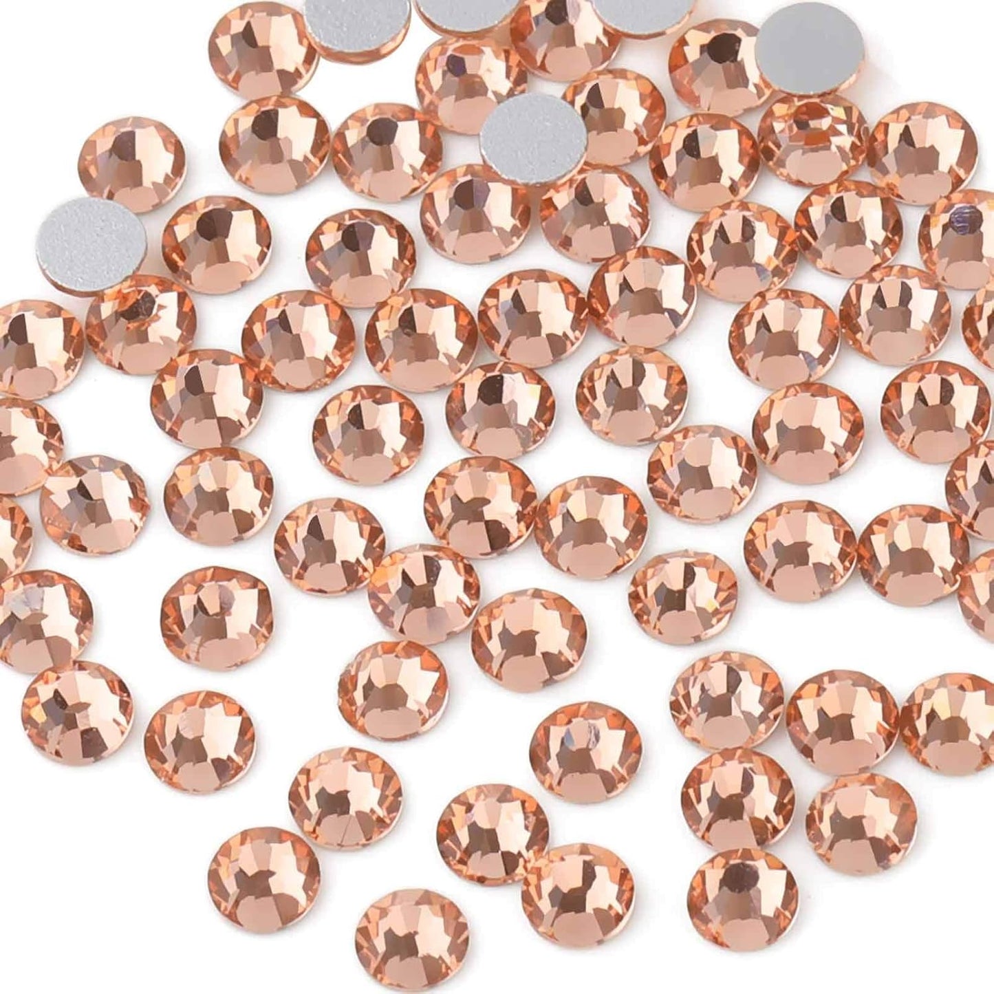 beadsland Flat Back Crystal Rhinestones Round Gems for Nail Art and Craft Glue Fix,Champagne (1.3-1.4mm) SS3/1440pcs