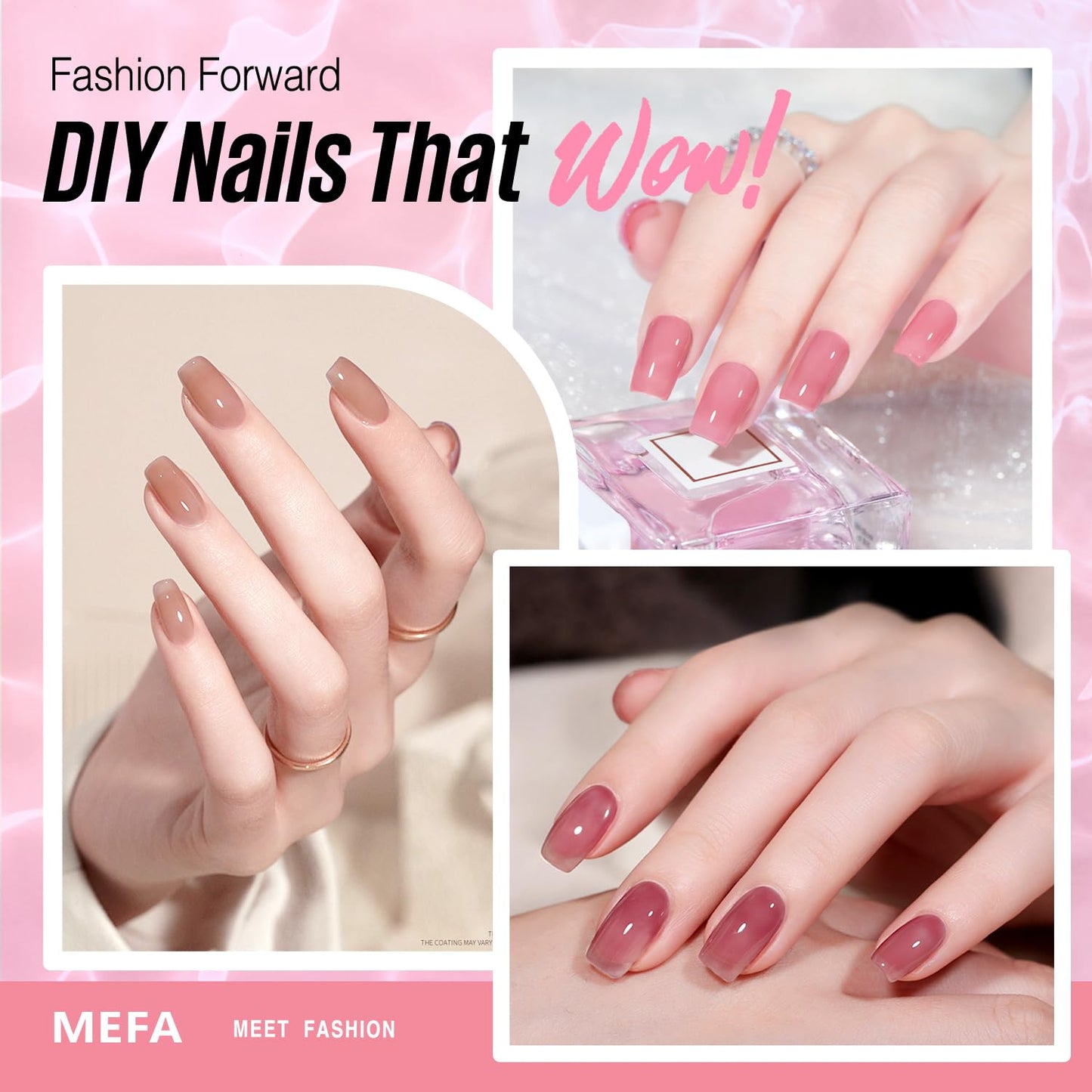 MEFA Jelly Gel Nail Polish Set, 12 Colors Nude Pink Milky White Sheer Nail Polish Neutral Transparent Gel Nail Soak Off DIY Nail Art Home Salon Manicure Gifts for Girls