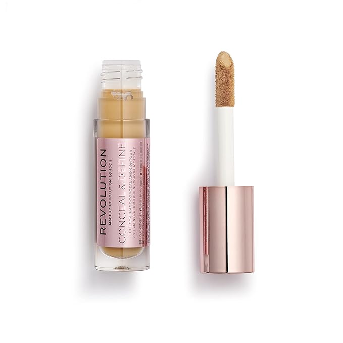 Makeup Revolution Conceal and Define Concealer, Full Coverage & Matte Finish, C11.5 for Medium/Tan Skin Tones, Vegan & Cruelty-Free, 0.7 Fl Oz