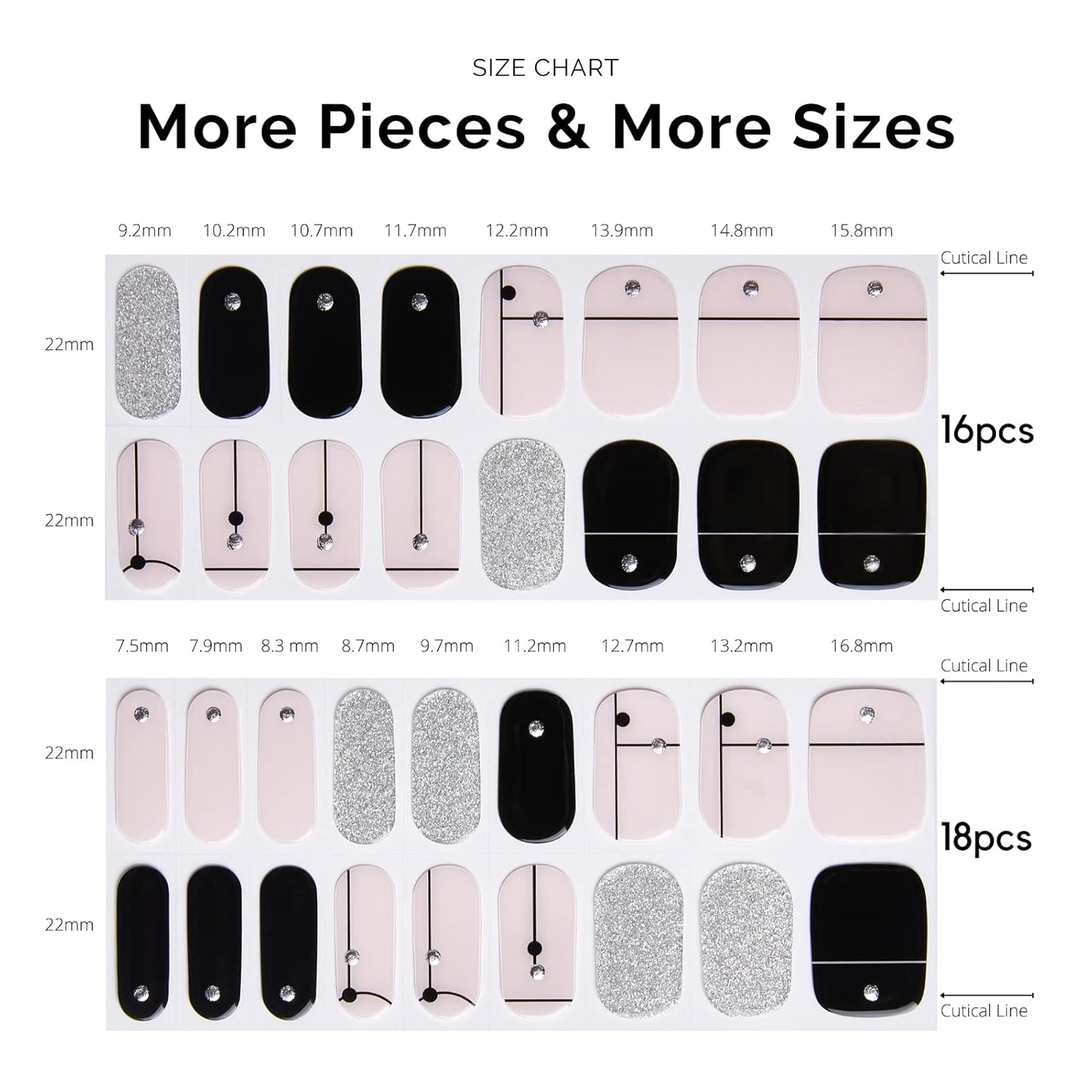 NAILOG Semi Cured Gel Nail Strips 34 pcs, Buy 2 Get 1 UV Lamp, Salon-Quality French Nail Strips with Soft Gel Finish| Timeless Strings