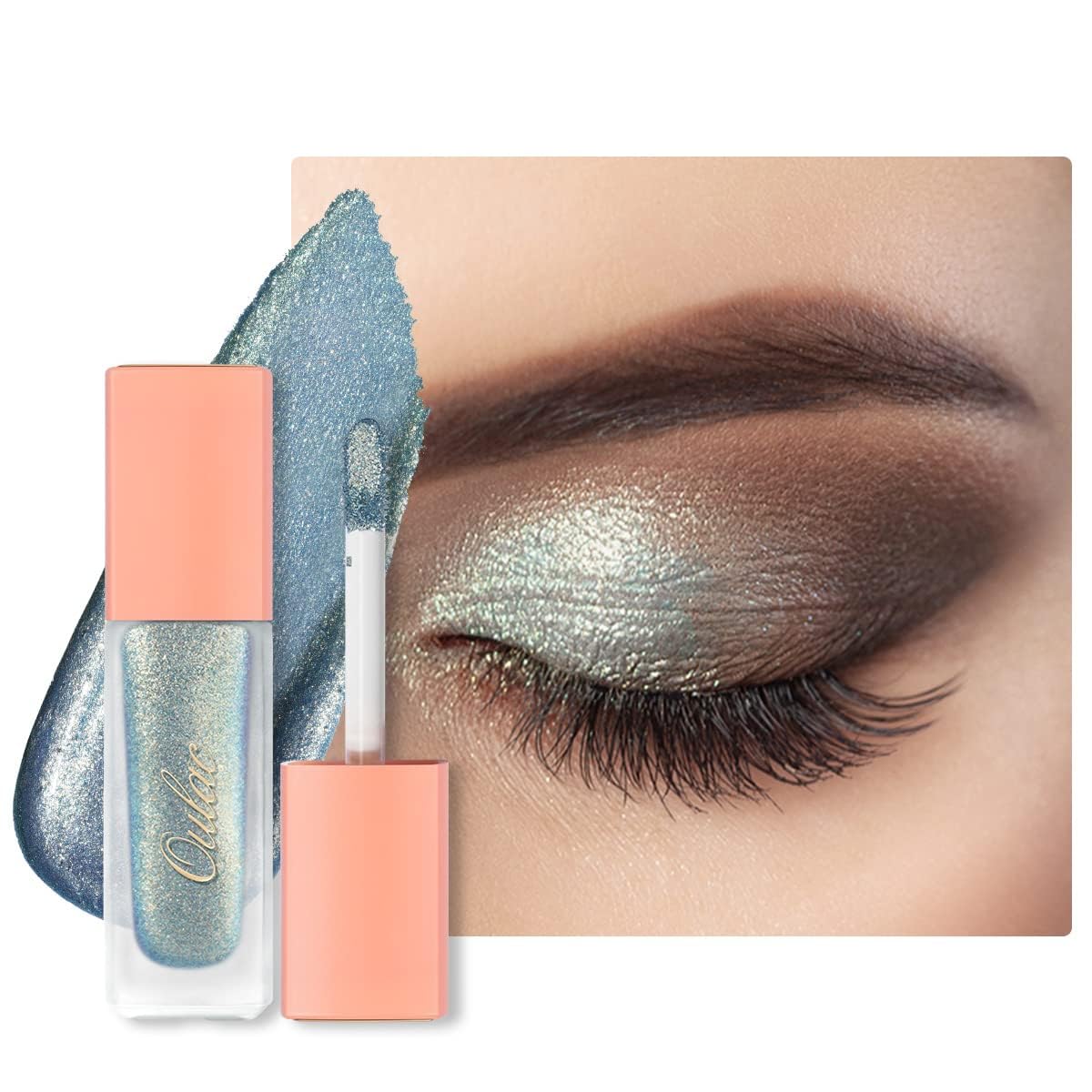 Oulac Eyeshadow Liquid Eyeshadow Multi-Usage Liquid Glitter Eyeshadow&Eyeliner Highly Pigmented, One-Swipe Coverage Long Lasting with No Creasing Formula Vegan&Cruelty-Free