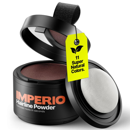 IMPERIO Root Touch Up Hair Powder for Concealing Hair Loss instantly - Hairline Powder for Women & Men - Water resistant Root Cover Up for Thinning Hair in Premium Hairdressing Quality (Dark Red)