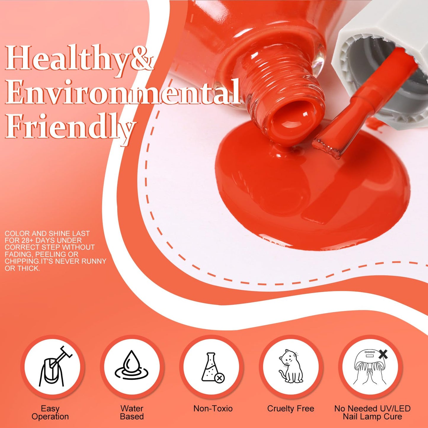 Major Dijit Quick Dry Polish 12ml/0.41fl oz Pumpkin Orange Regular Lacquer Fast Drying & Long Lasting Nail Art Effect for Salon