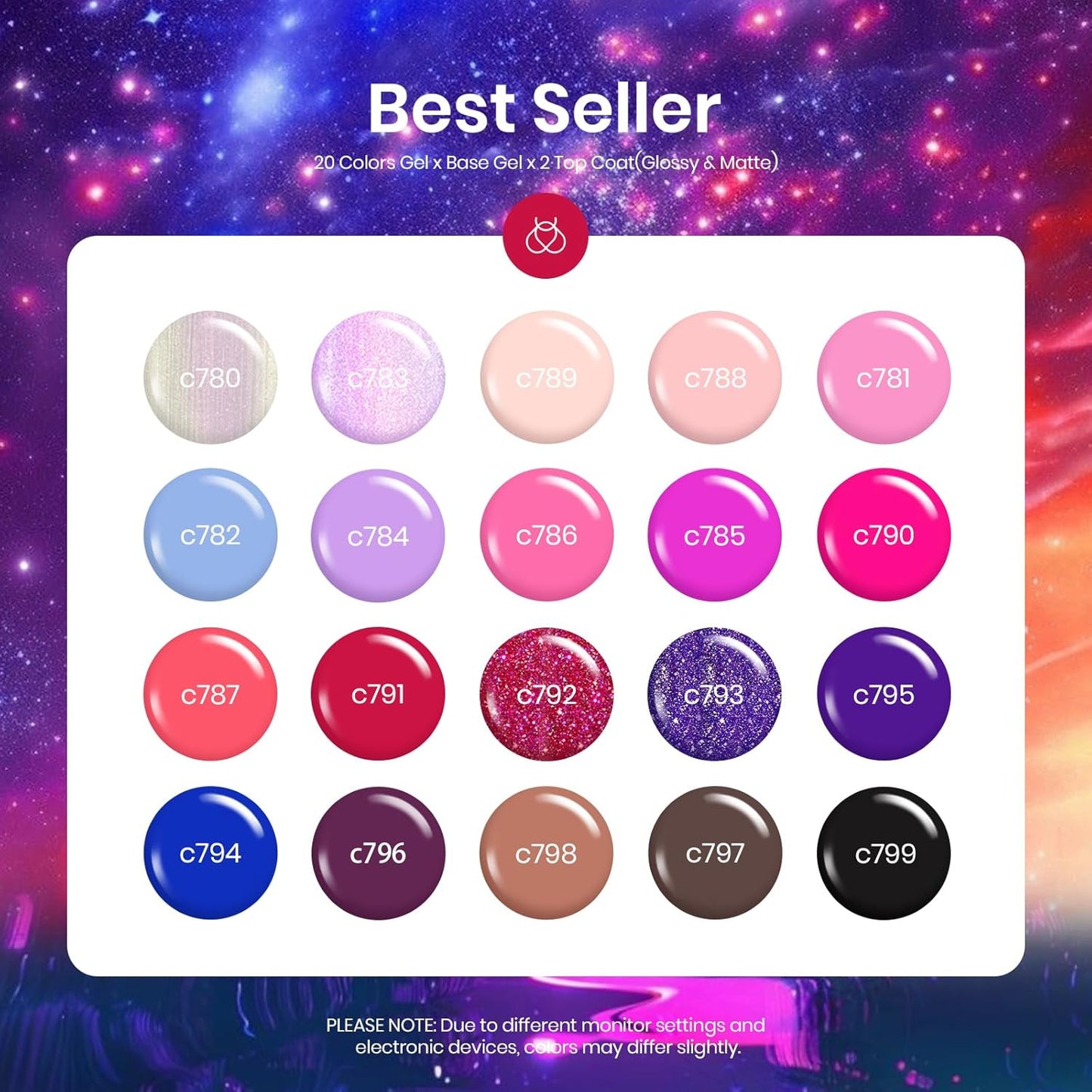 Beetles Pink Gel Nail Polish, Red Purple Nude Blue Glitter 20 Colors Gel Polish Set Romance Rebellion with Base & Top Coat, Soak off Uv LED Cured Nail Art Design Salon Home Gift for Women