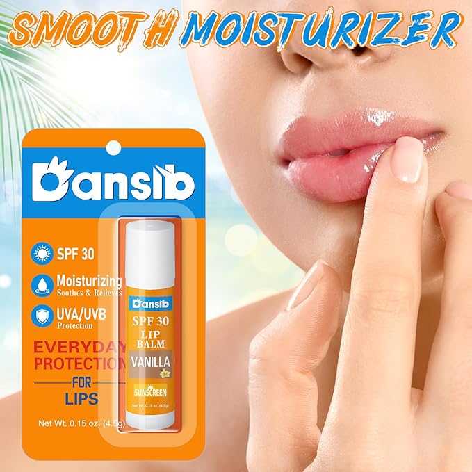 5 Pcs Sunscreen Lip Balms Bulk SPF 30 Lip Balms Stick with Sunscreen Employee Staff Appreciation Gifts Bulk Team Coworkers Christmas Party Gifts for Outdoor Travel Beach