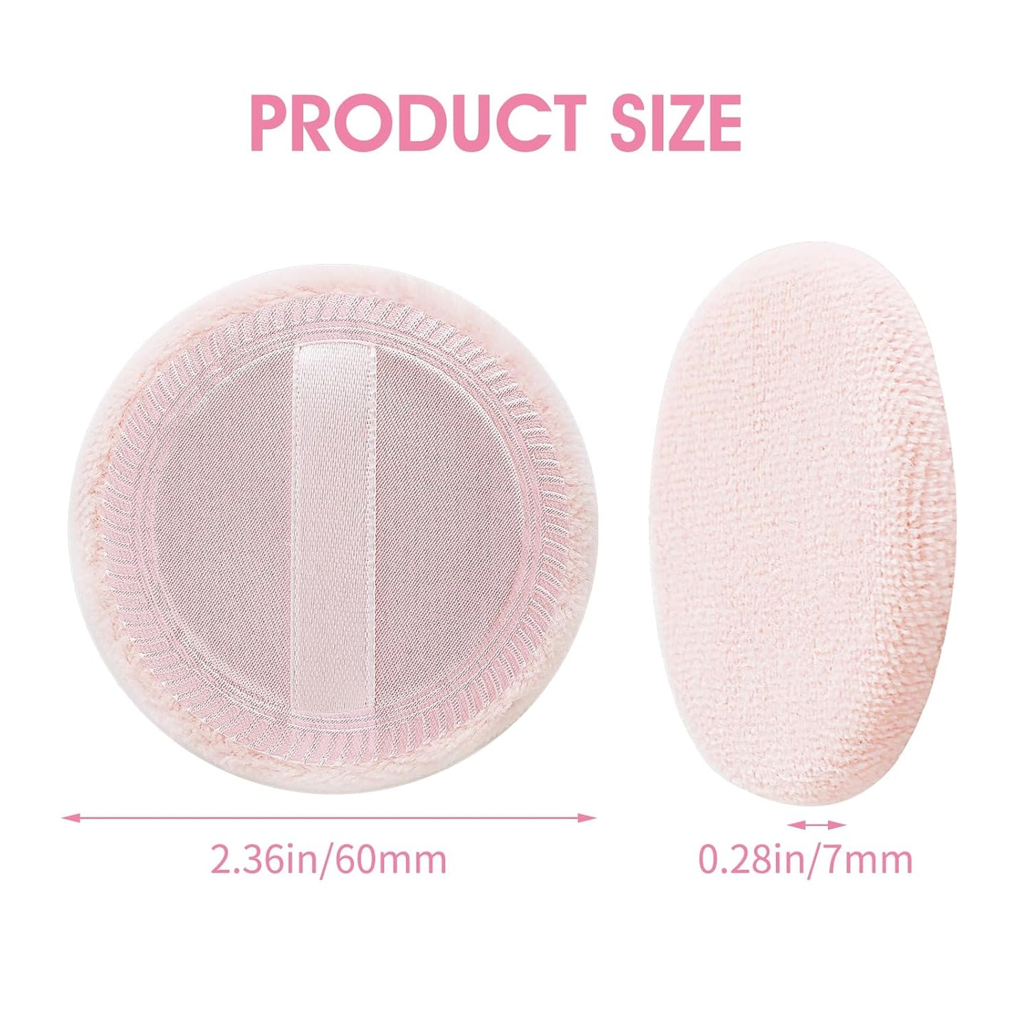 12PCS Makeup Powder Puffs Pink Cotton Powder Puffs Round Powder Puff for Makeup Face Powder Velour Puffs for Loose Powder Washable (pink+skincolor-12pcs)