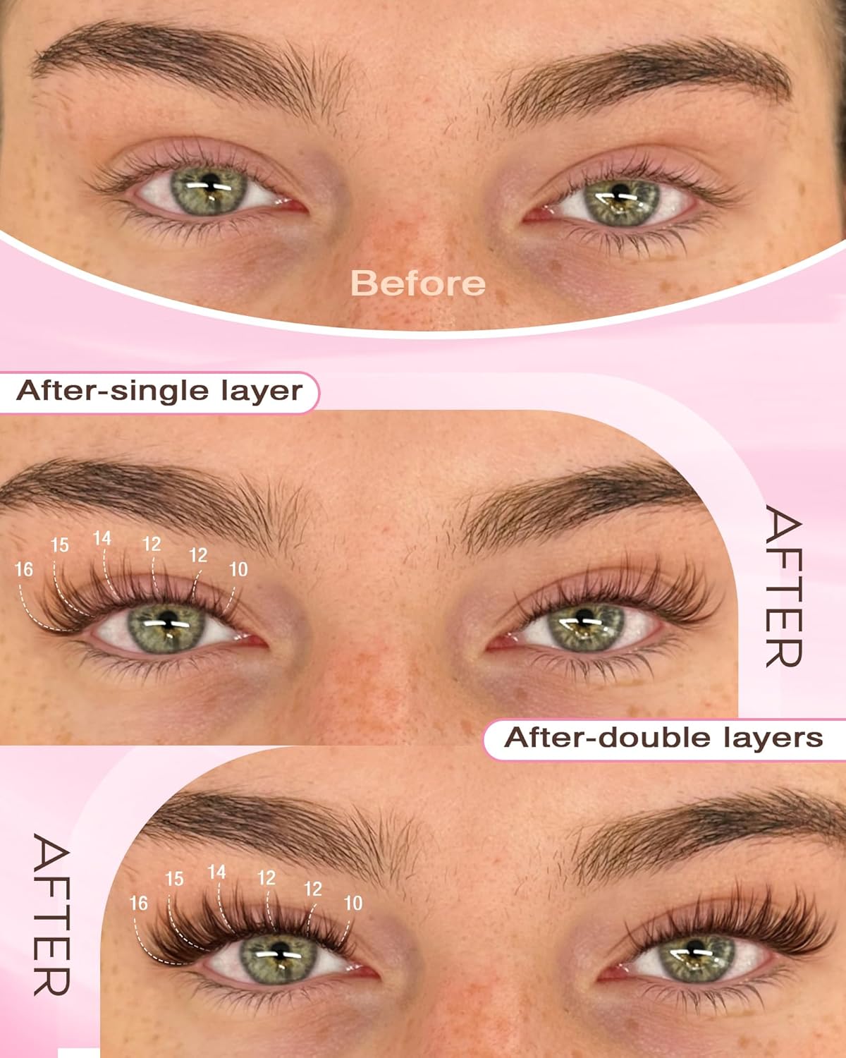 Brown Lash Clusters Kit Natural Look For Soft Glam 300Pcs Wispy Lashes Cluster Eyelash Cluster Extensions Kit C Curve Individual Lashes Extensions Kit For DIY Waterproof & Long - Lasting (10-16mm)