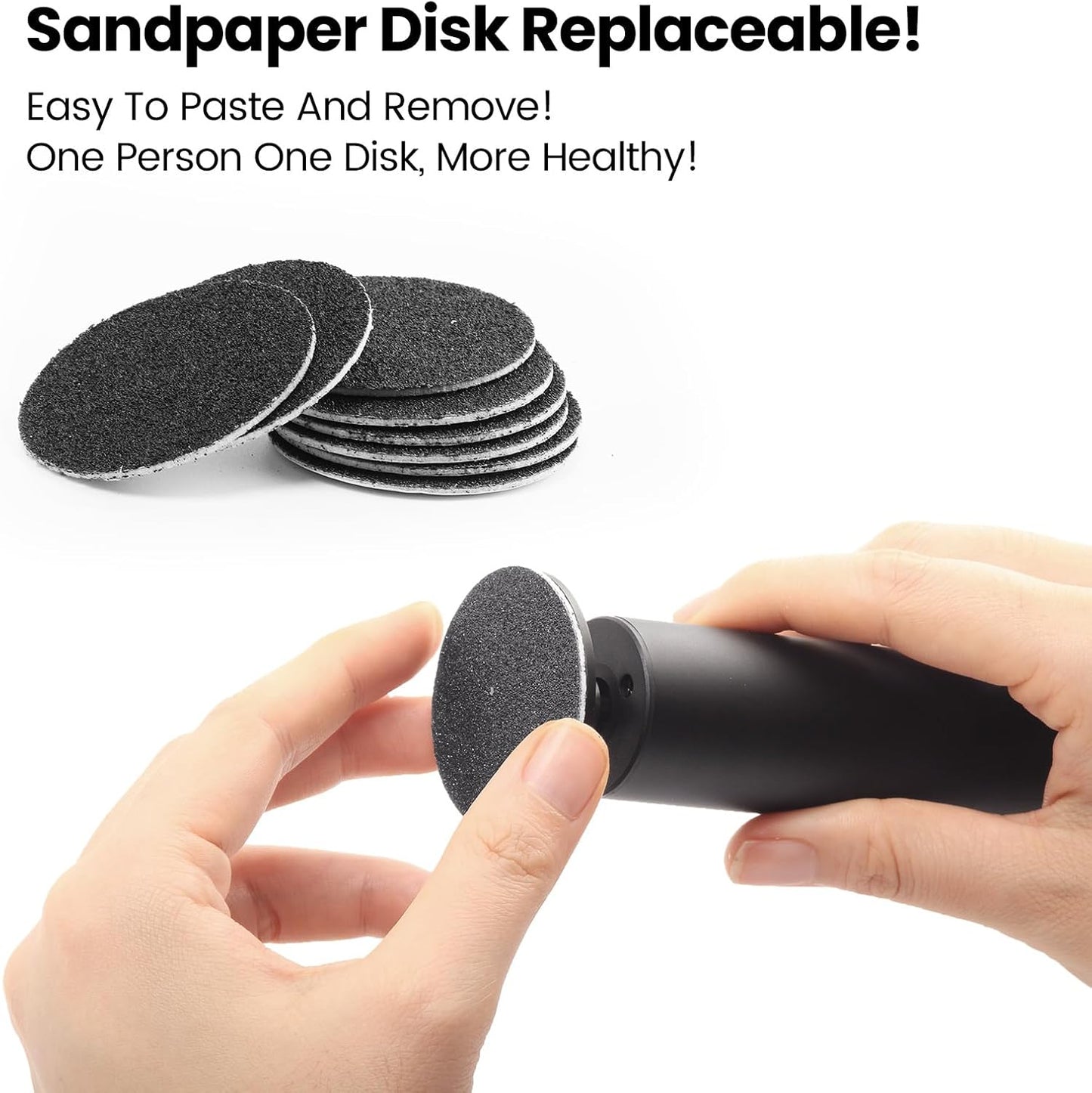 120pcs Replacement Sandpaper Refill Discs for Electric Foot File Callus Remover Tool for Men Women Dead Cracked Hard Skin (80 Grit+80 Grit)