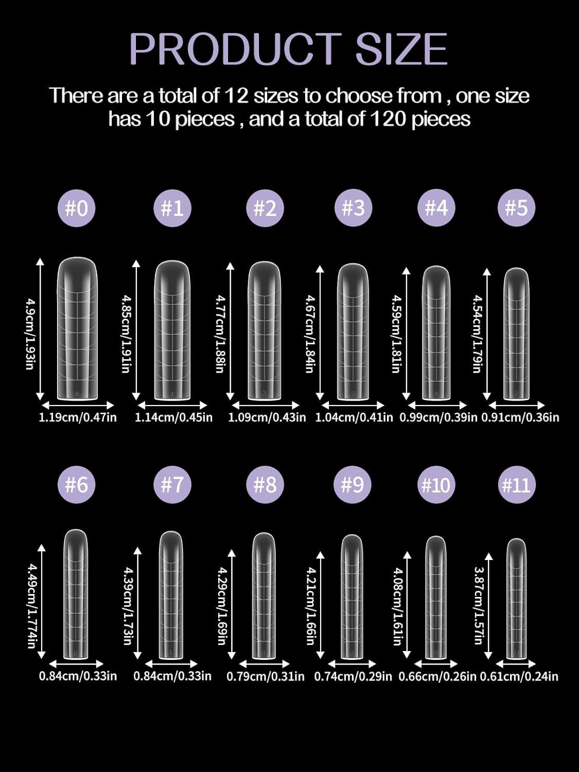 TOROKOM Poly Nail Gel Dual Nail Forms, 120 PCS Poly Nail Gel Long Square Structure Nail Molds for Builder Poly Extension Gel Nail Art Design Salon&DIY