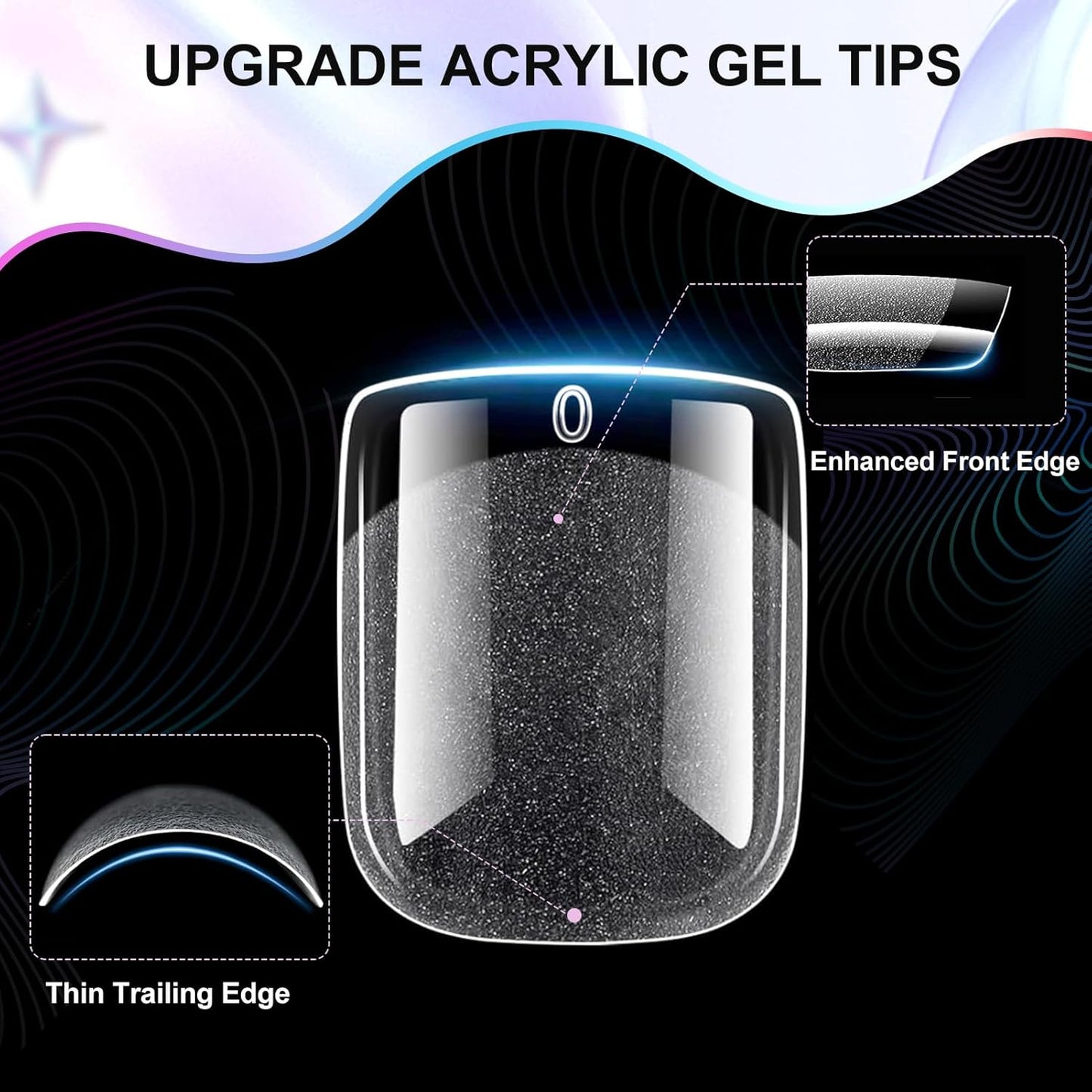 Short Nail Tips Extra Short Square Soft Gel Nail Tips 240Pcs Fake Nails Pre-Shaped Half Matte Acrylic Full Cover Clear Pre Etched Nails for Nail Extension Manicure Home DIY Salon 12 Sizes Gelly Tips