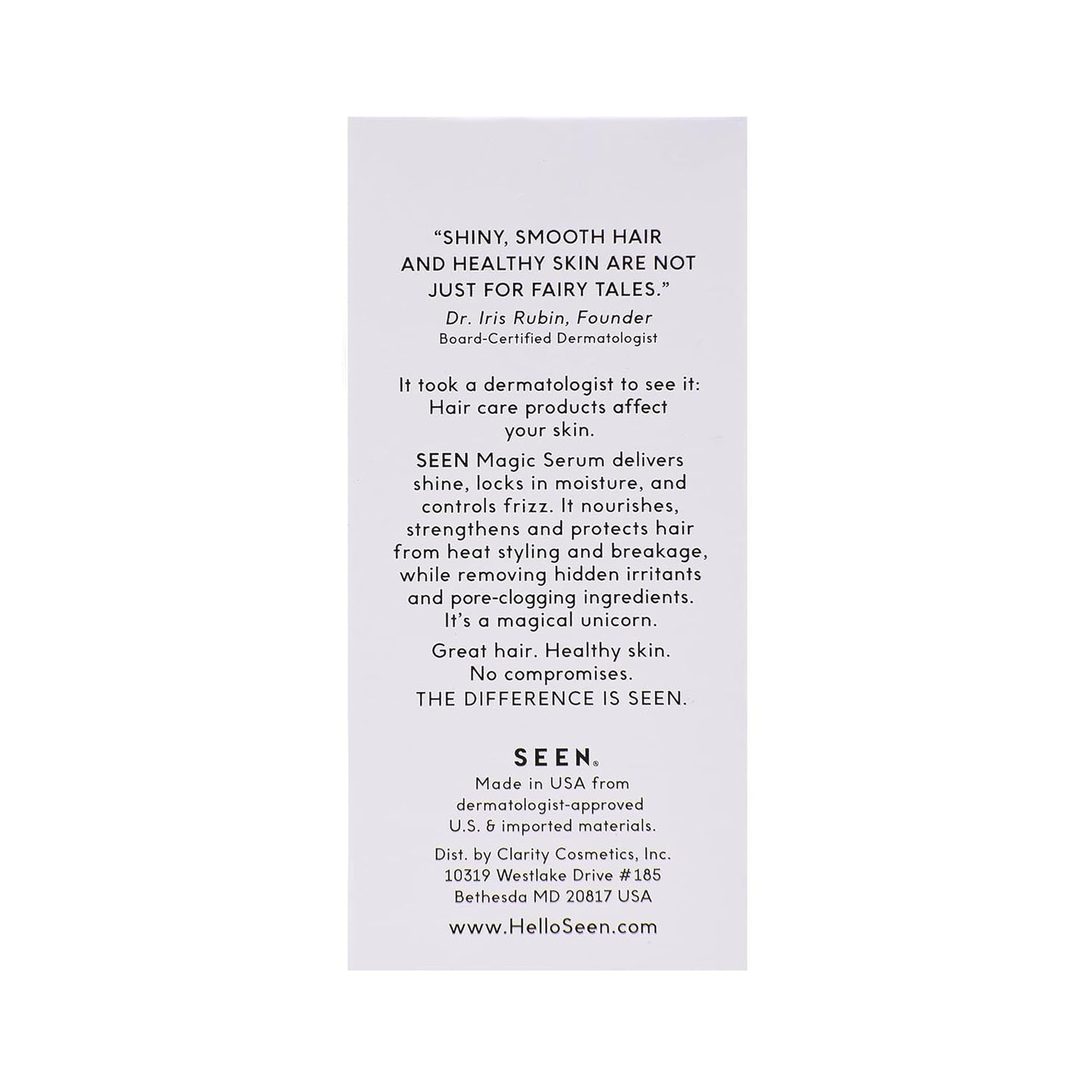 SEEN Magic Serum, Fragrance Free - Non-Comedogenic & Sulfate-Free Hair Serum- Anti Frizz- Dermatologist-Developed - Safe for Sensitive, Eczema & Acne Prone Skin