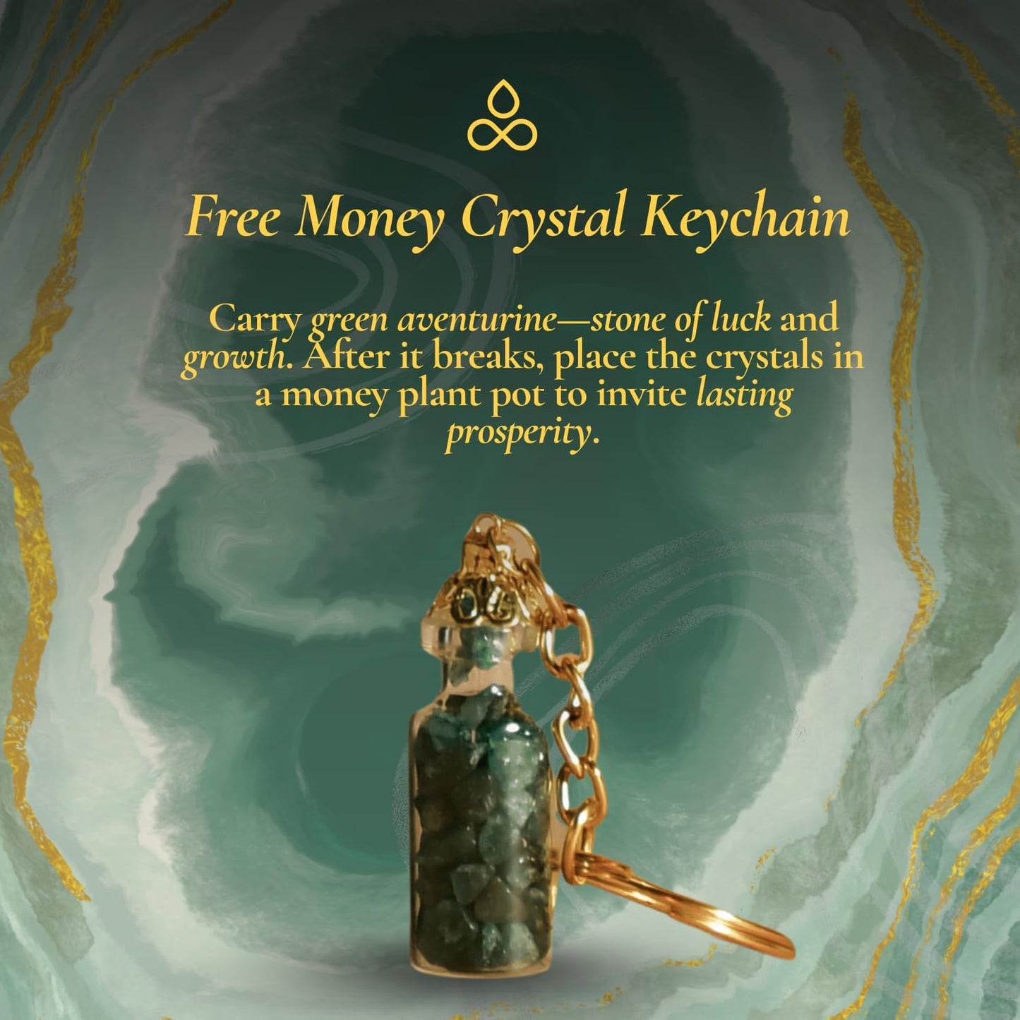 Attract Money Incense Sticks - for Manifestating Abundance (80+ Sticks) with Aventurine Crystal Keychain for Unlocking Wealth | Spicy Aroma of Cinnamon Incense & Clove