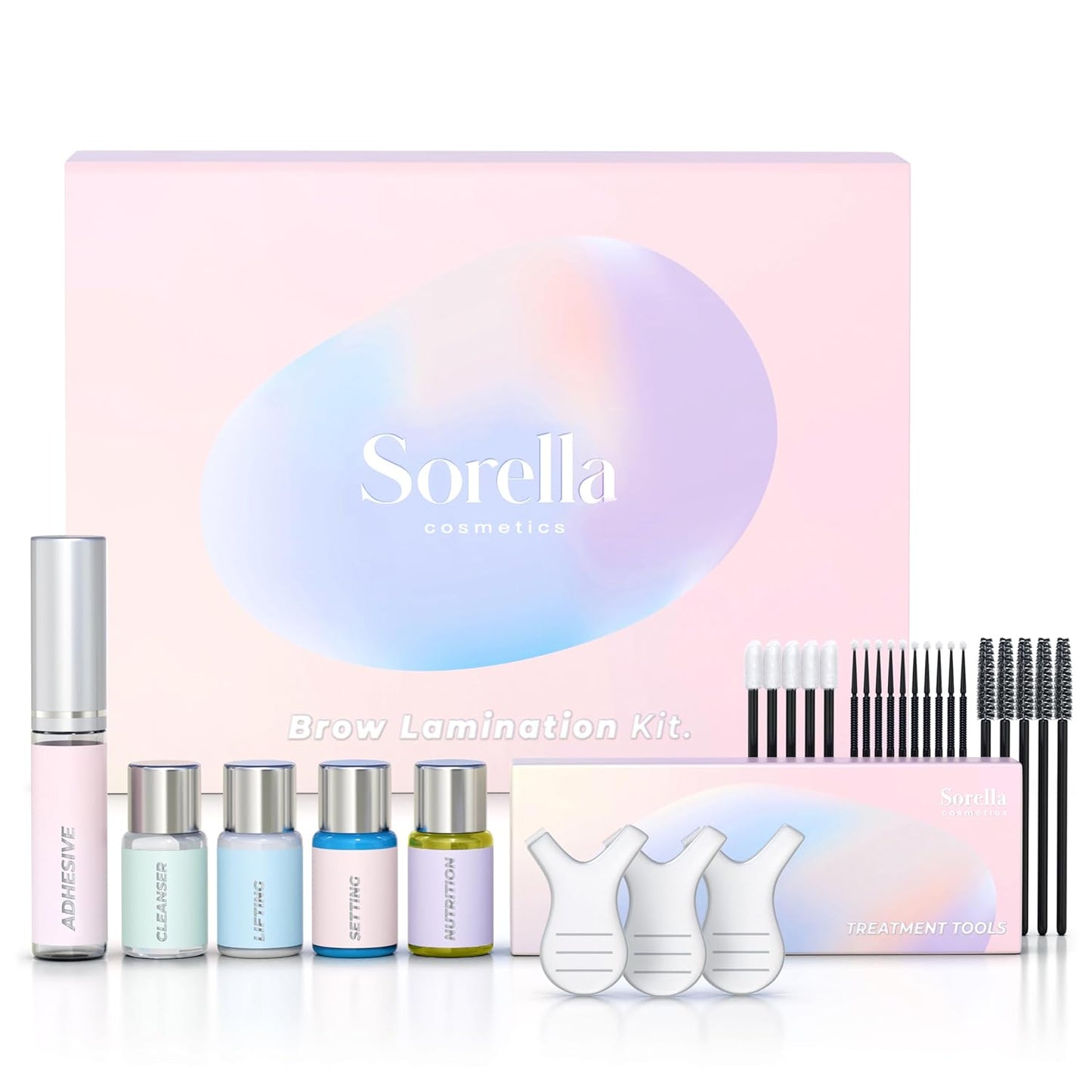 Brow Lamination Kit | Professional Eyebrow Lamination Kit | DIY At Home Keratin Brow Lift Kit for Fuller, Thicker Brows | Easy to Use, Long Lasting | Includes Instruction & Tools | SORELLA COSMETICS