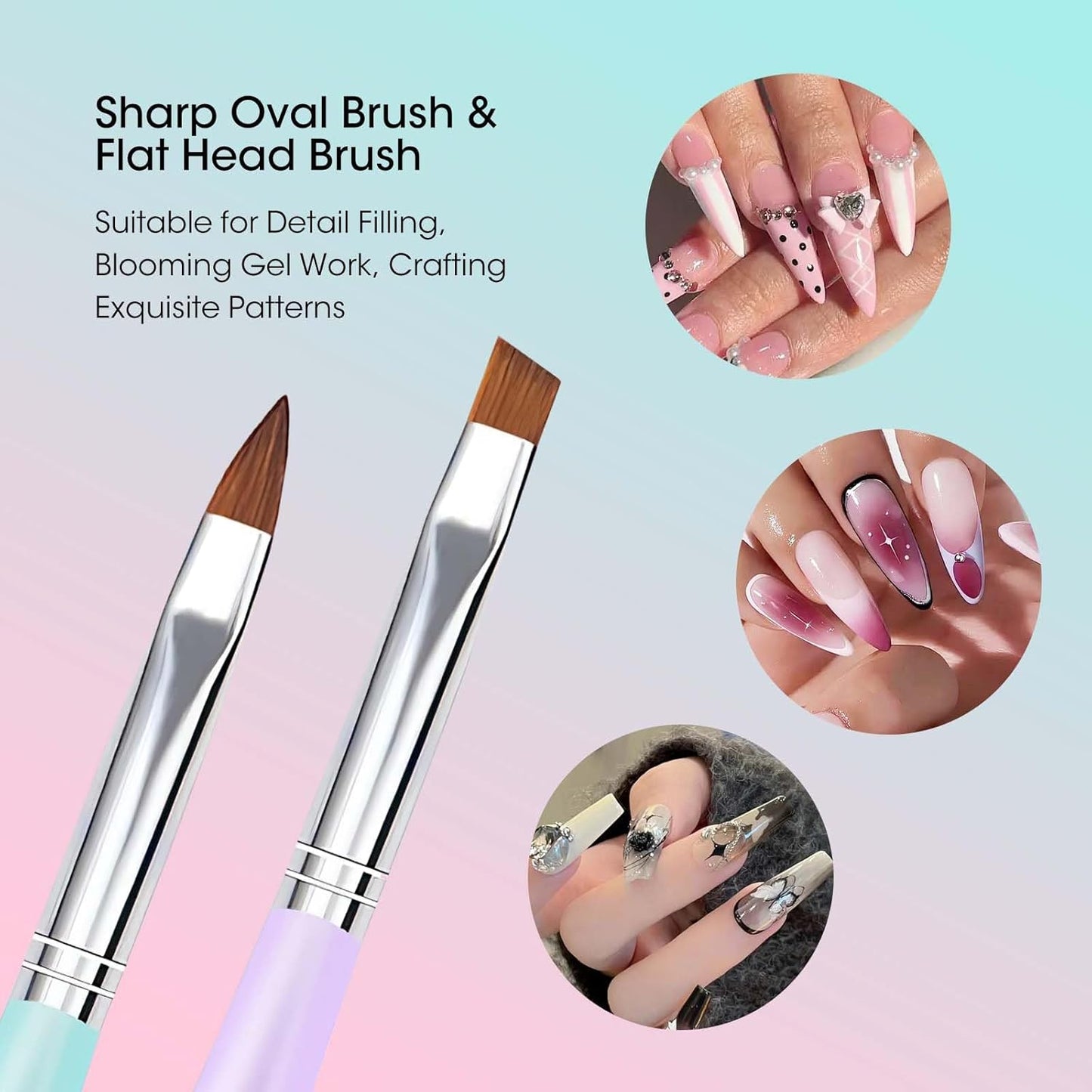 Nail Art Sculpture Pen: Silicone Nail Art Brushes for Gel, Acrylic Nails, Foil Carving, Drawing & Shaping – Ideal Nail Art Tools for Home and Salon Use