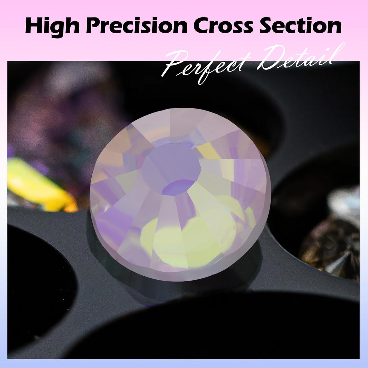 F Pink Flatback Rhinestones, Glass Rhinestones for Nail Art and Craft, Glue Fix, Loose Crystal Gemstones(F Pink, SS30, 288pcs, 6.4-6.6mm)