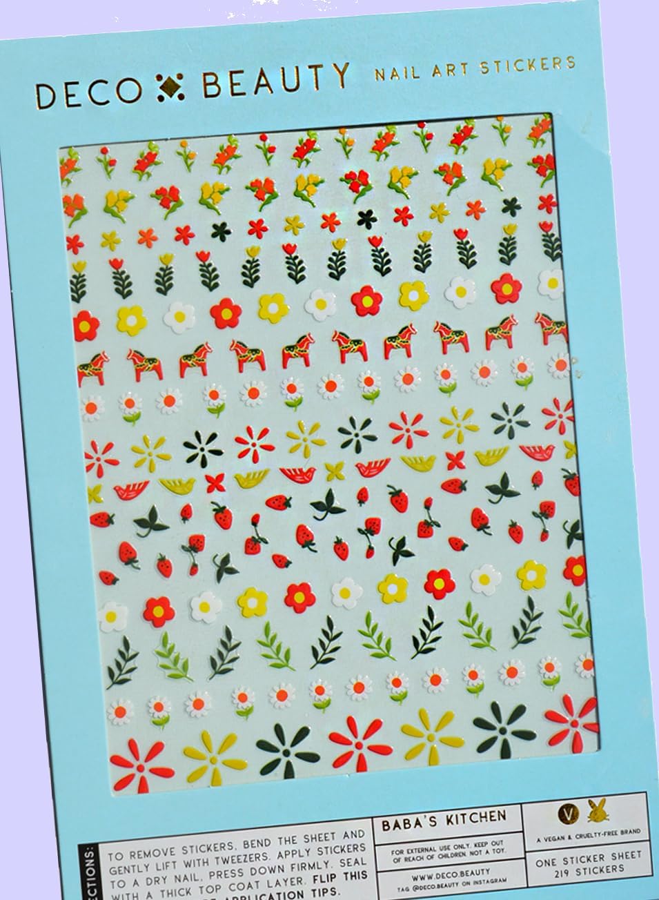 Baba's Kitchen Nail Stickers - Lightweight & Easy-to-Apply Nail Art with Cute & Trendy Design - Durable & Long-Lasting Nail Stickers for Women, Ideal for DIY Manicures