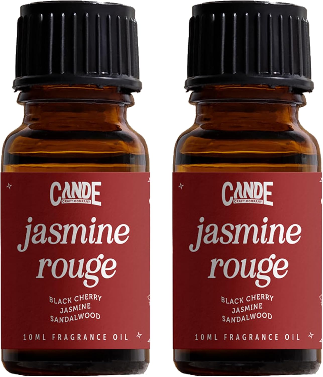 CANDECraftCo Premium Fragrance Oil – Diffuser Oils Fragrances Scented for Home, Candle Soap Making Supplies, Aromatherapy Blends for House (0.34 Fl Oz) (2-Pack, Jasmine Rouge)