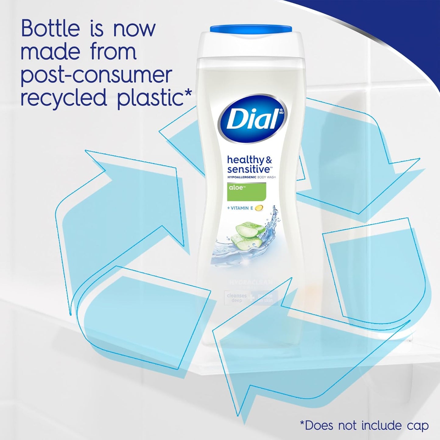 Dial Clean + Gentle Body Wash, Aloe Scent, 16 Fl Oz (Pack of 6)