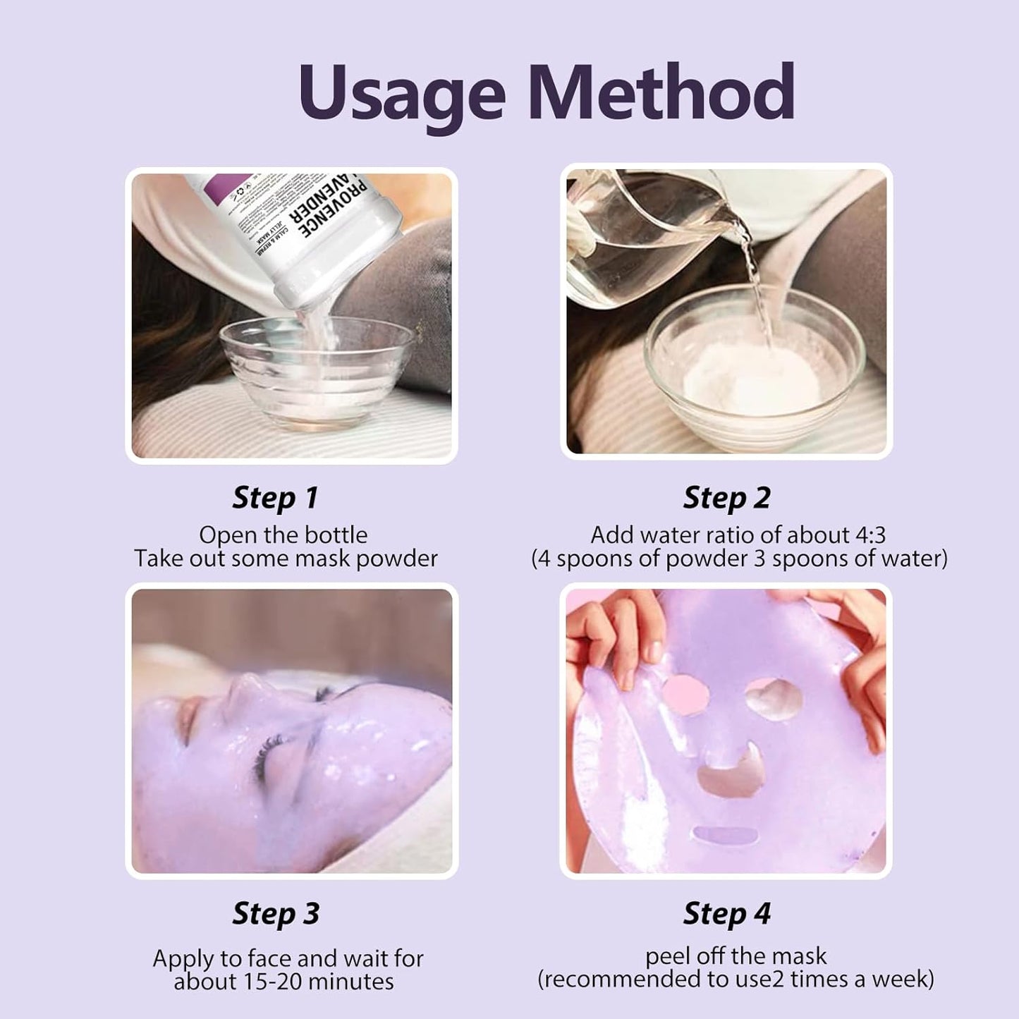 Jelly Mask for Facials, Hydrating & Moisturizing Peel-Off Rubber Gel Face Mask, Skin Care for Deep Hydration & Glow, 23 Fl Oz Jar Professional Spa Use for All Skin Types with Lavender essence