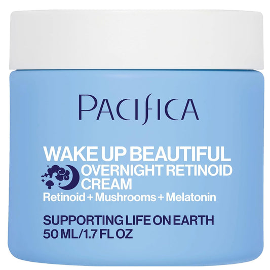 Pacifica Wake Up Beautiful Retinoid Night Cream – Overnight Anti-Aging Moisturizer with Hyaluronic Acid & Melatonin, Reduces Wrinkles & Fine Lines, Hydrating and Gentle for Dry or Mature Skin, Vegan