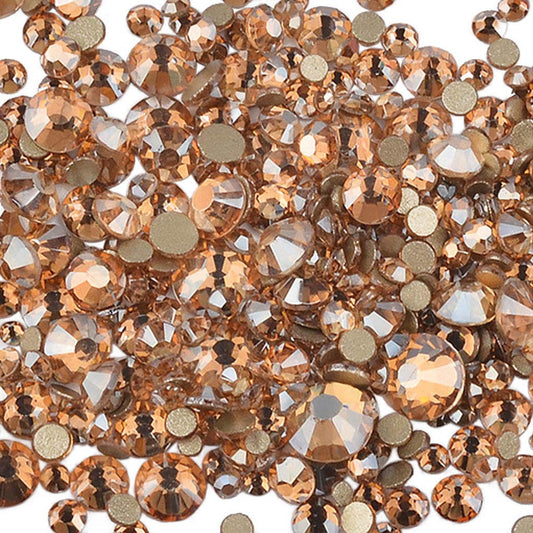 Rhinestones flat back gems round DIY decorative Nail Face and apparel accessories ss3-20 mix size(1440pcs champagne)
