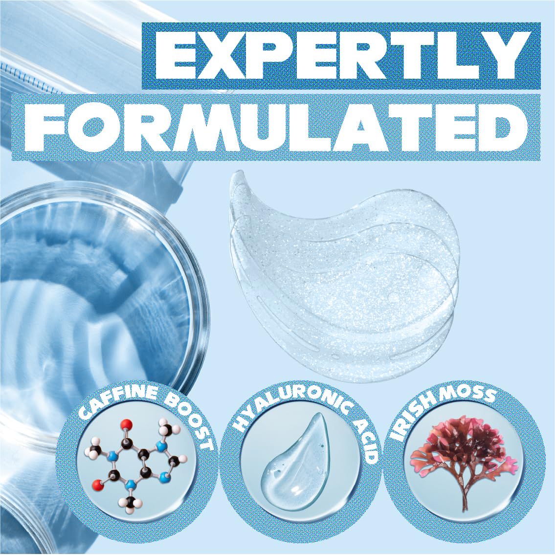 SIRIUS'LY BRIGHT Under Eye Patches 28 Pairs, Reduce Dark Circles Puffiness Bags, Rejuvenate Eye Mask, Eye Gel Pads with Caffeine Boost, Hyaluronic acid, Iris Moss Extract, Gifts for Women and Men