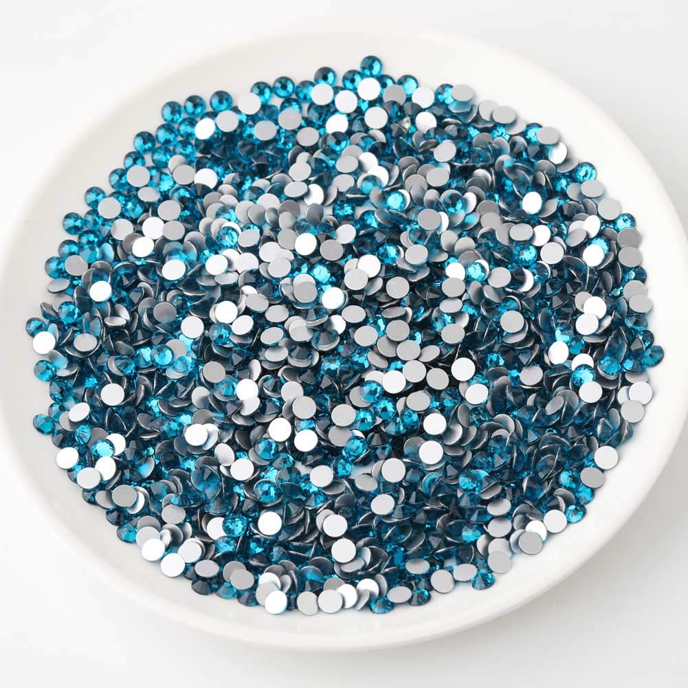 beadsland Flat Back Crystal Rhinestones Round Gems, Indicolite (4.6-4.8mm) SS20/1440pcs