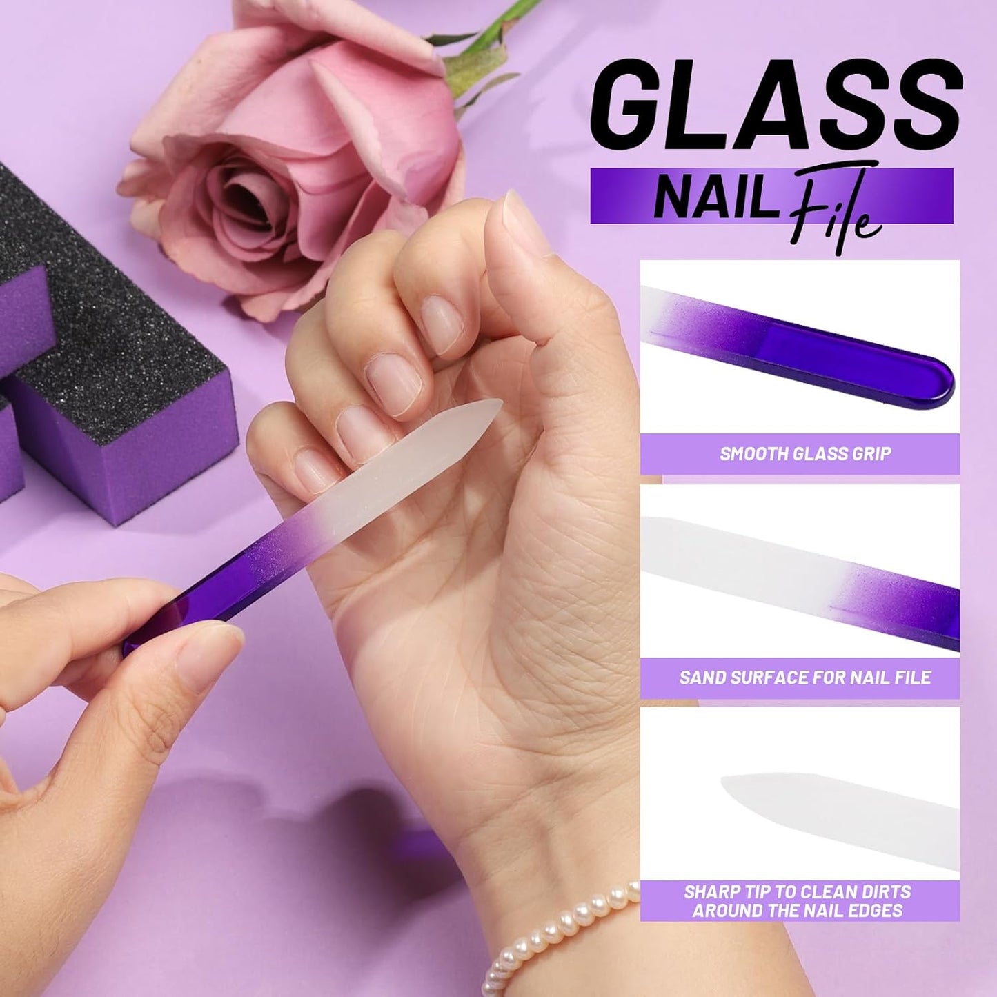 FANDAMEI Nail Care Kit, Nail Buffers and Files, Nail Cuticle Tools Kit, Nail Manicure Tools, Finger Nail File Set, Nail Buffer Block, Nail Cuticle Nippers, Ingrown Toenail Tools, Nail Care Tool Kit