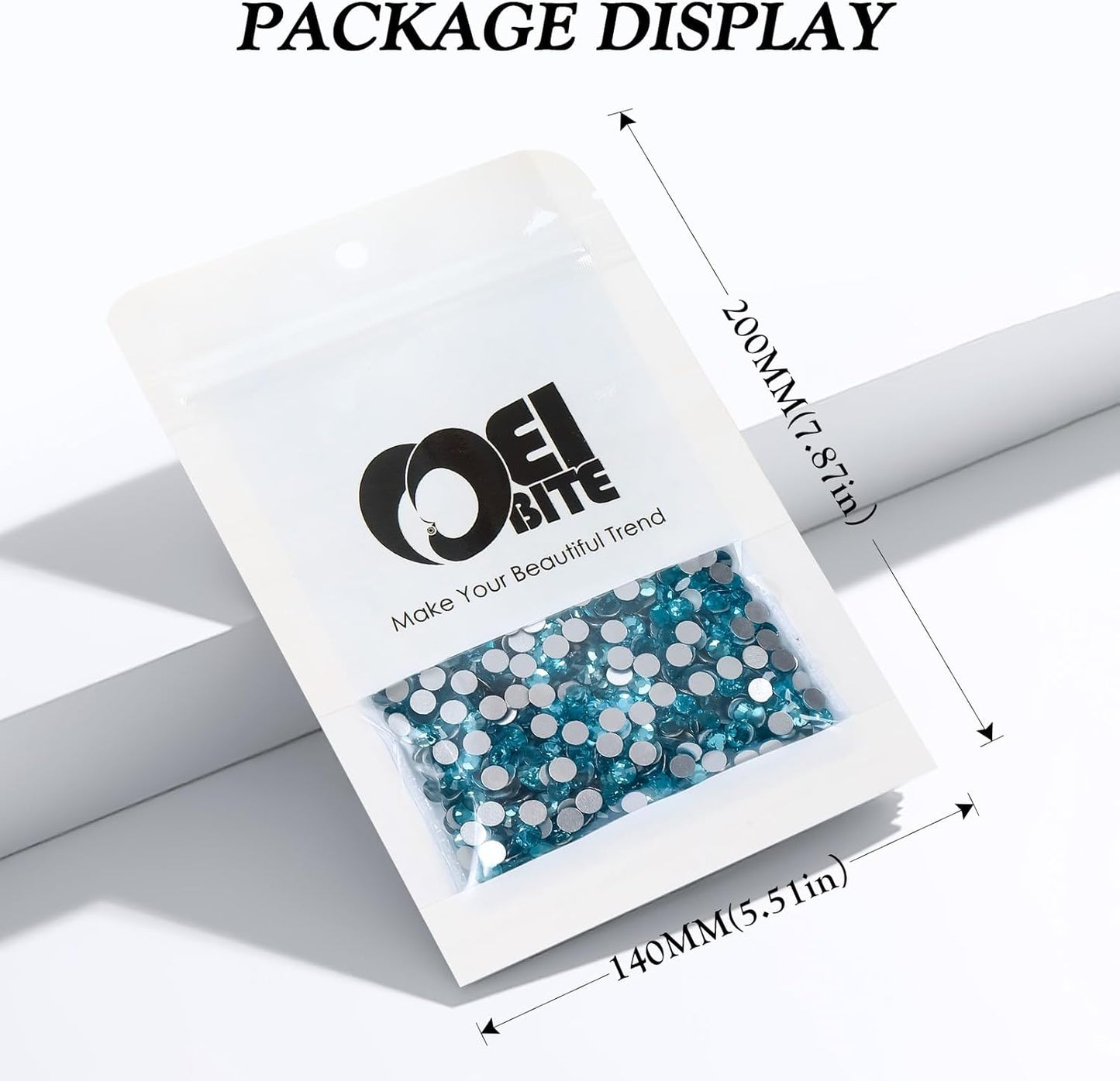 Aquamarine Flatback Rhinestones, Glass Rhinestones for Nail Art and Craft, Glue Fix, Loose Crystal Gemstones(Aquamarine, SS30, 576pcs, 6.4-6.6mm)