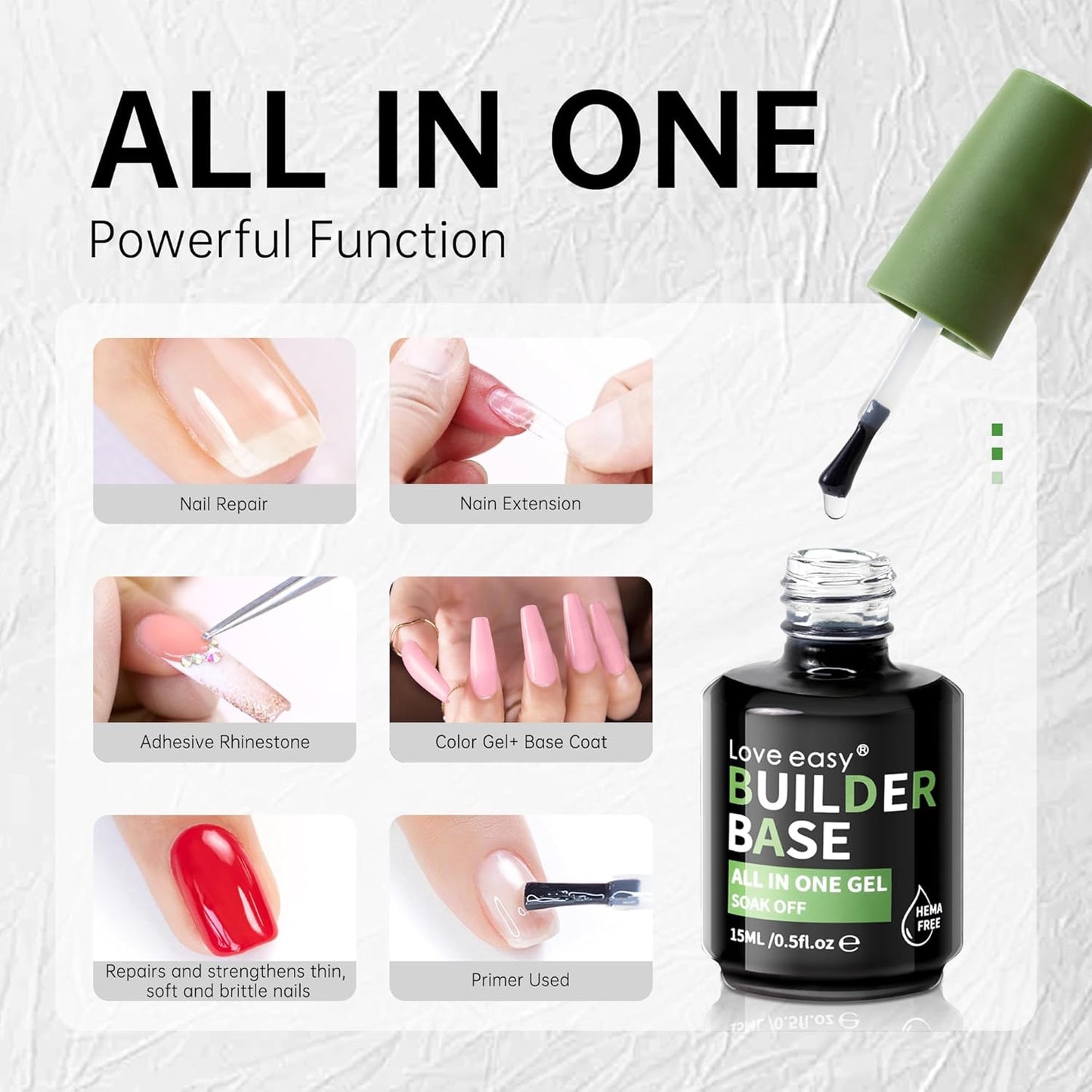 Salon-Grade Beige Builder Gel - Hypoallergenic Strong Base Coat | Long-Lasting Adhesion (30+ Days) for Professional Nails Gift for Women